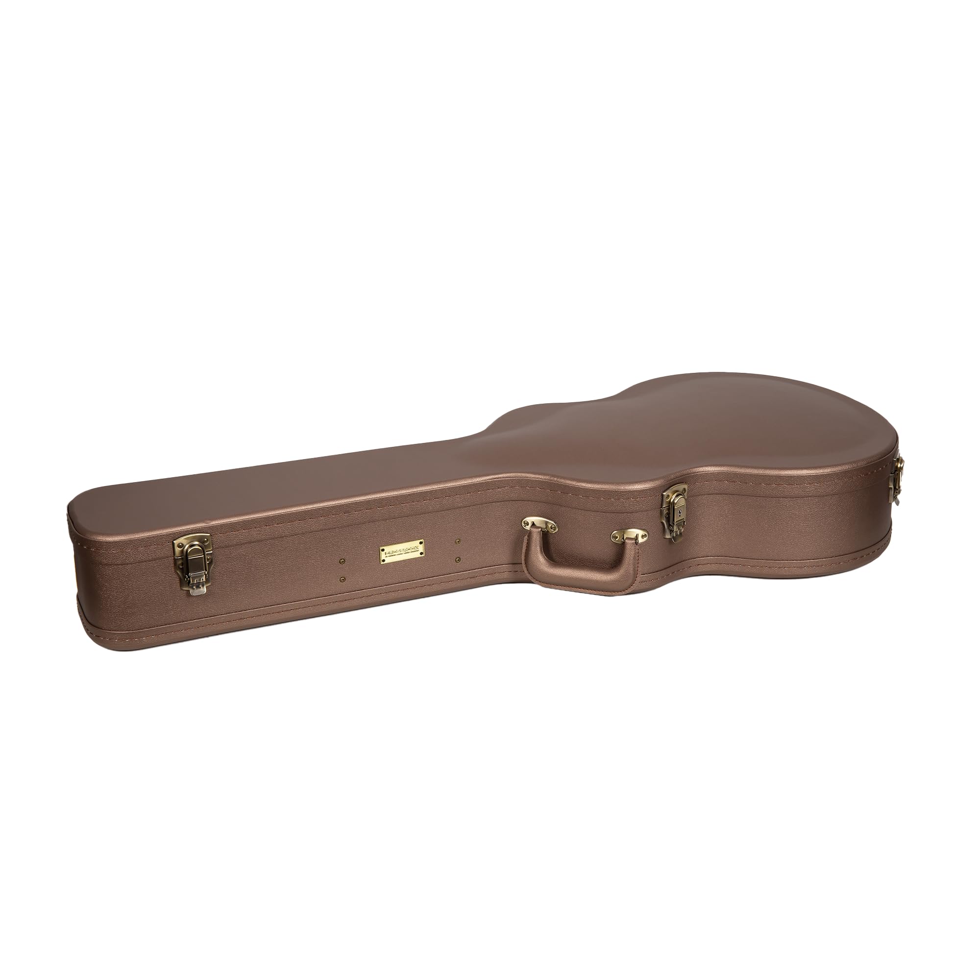 Crossrock Wooden OM Guitar Case for Martin 000-14 Fret | Chocolate Brown Finish, Burgundy Velvet Interior, Lock - Designer Serie