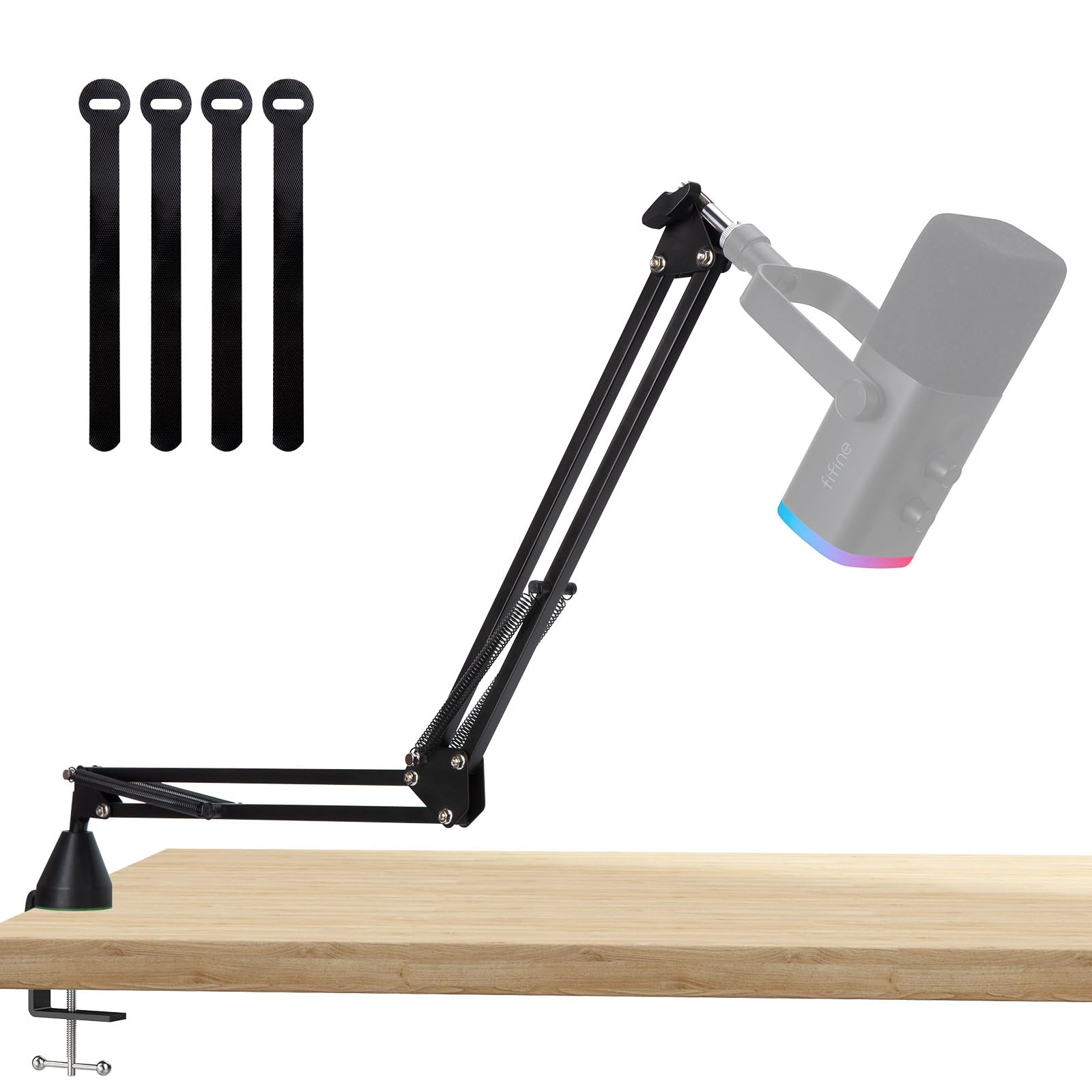 SUNMON Low Profile Mic Arm, Boom Arm for HyerX QuadCast, Blue Yeti, Fifine AM8, HyperX SoloCast and etc, Microphone Boom Arm Des