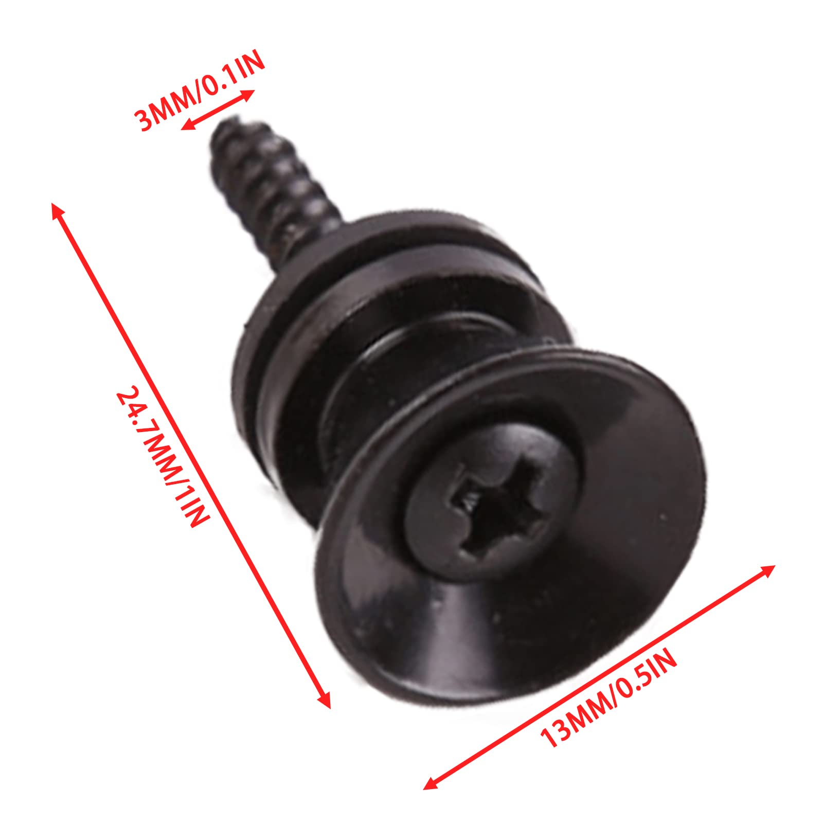 Cheerock 12Pcs Guitar Strap Locks Set, Metal Guitar Strap Buttons Lock, Black Guitar Straps Lock for Acoustic, Ukulele, Martin,