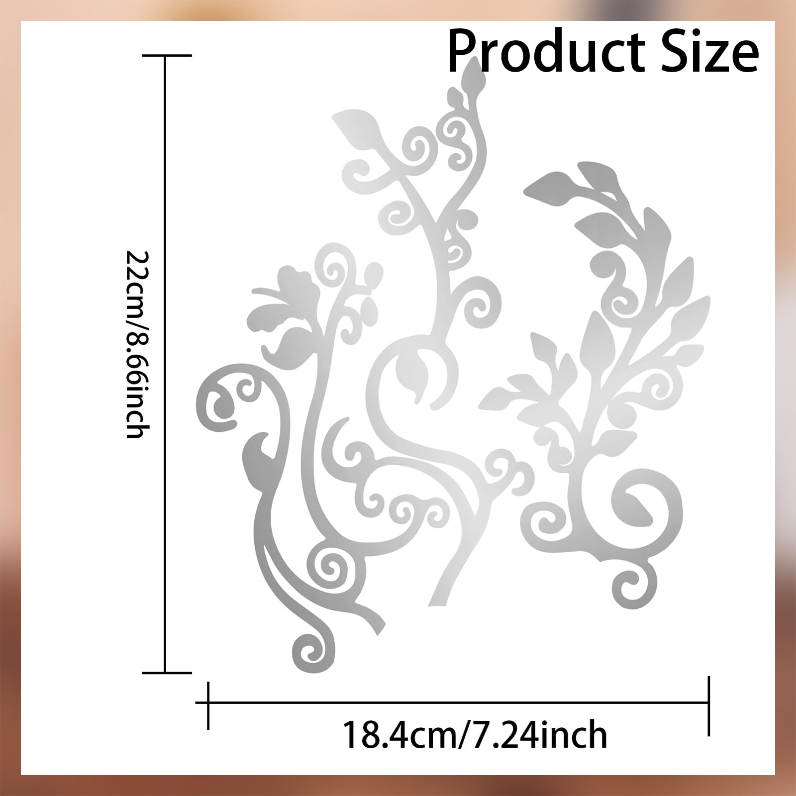 PLIGREAT 2 Pack Silver Flower Vine Guitar Guard Board Stickers Removable Guitar Decals DIY Gifts for for Bands Electric Bass Aco