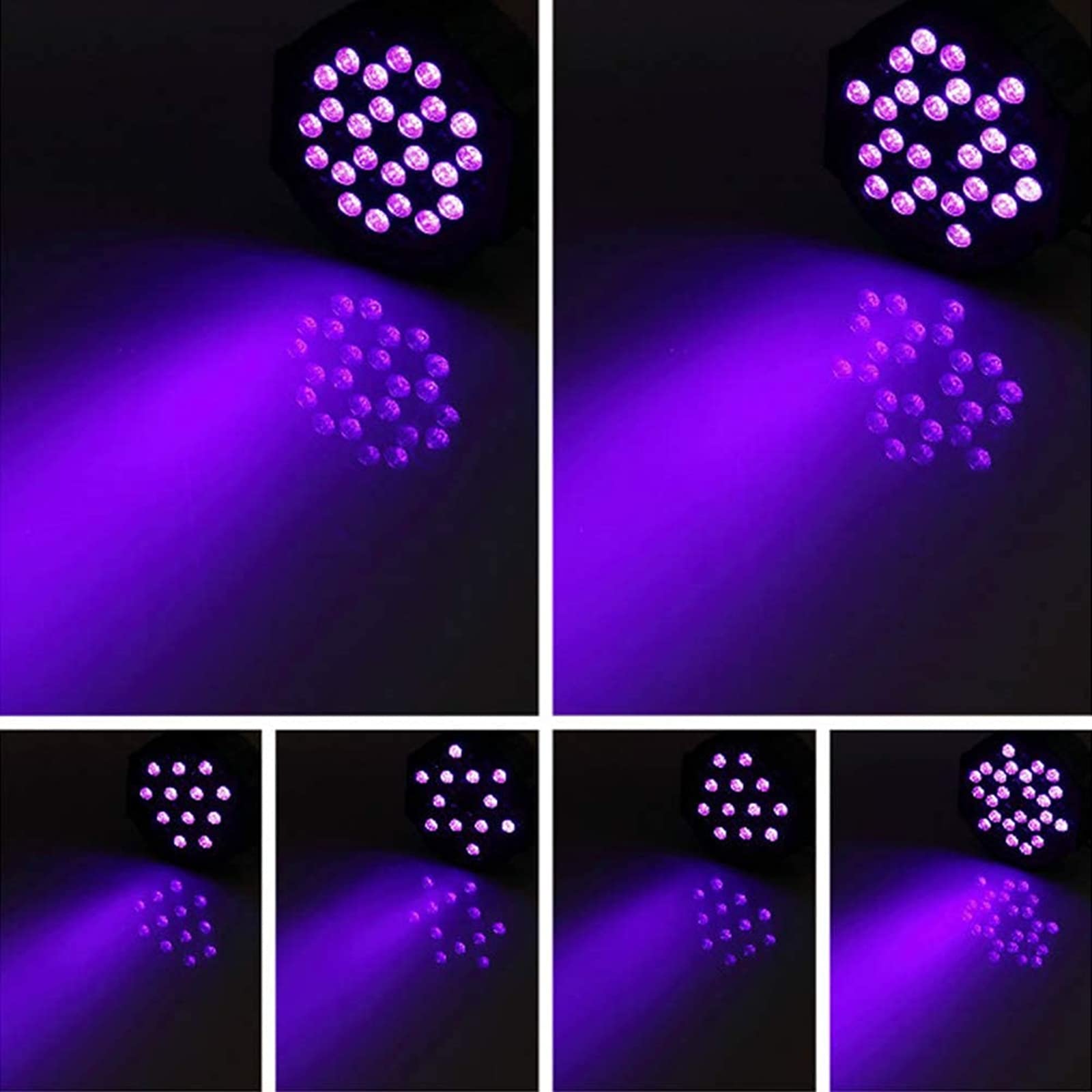 72W Rechargeable Par Lights Black Lights DJ Stage Light 36 LED with Sound Activated 7CH DMX Remote Control DJ Uplighting for Wed