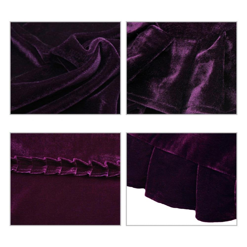 Upright Piano Cover, Colorfast Pleuche Full Piano Dust Proof Decorated Cover(Purple)