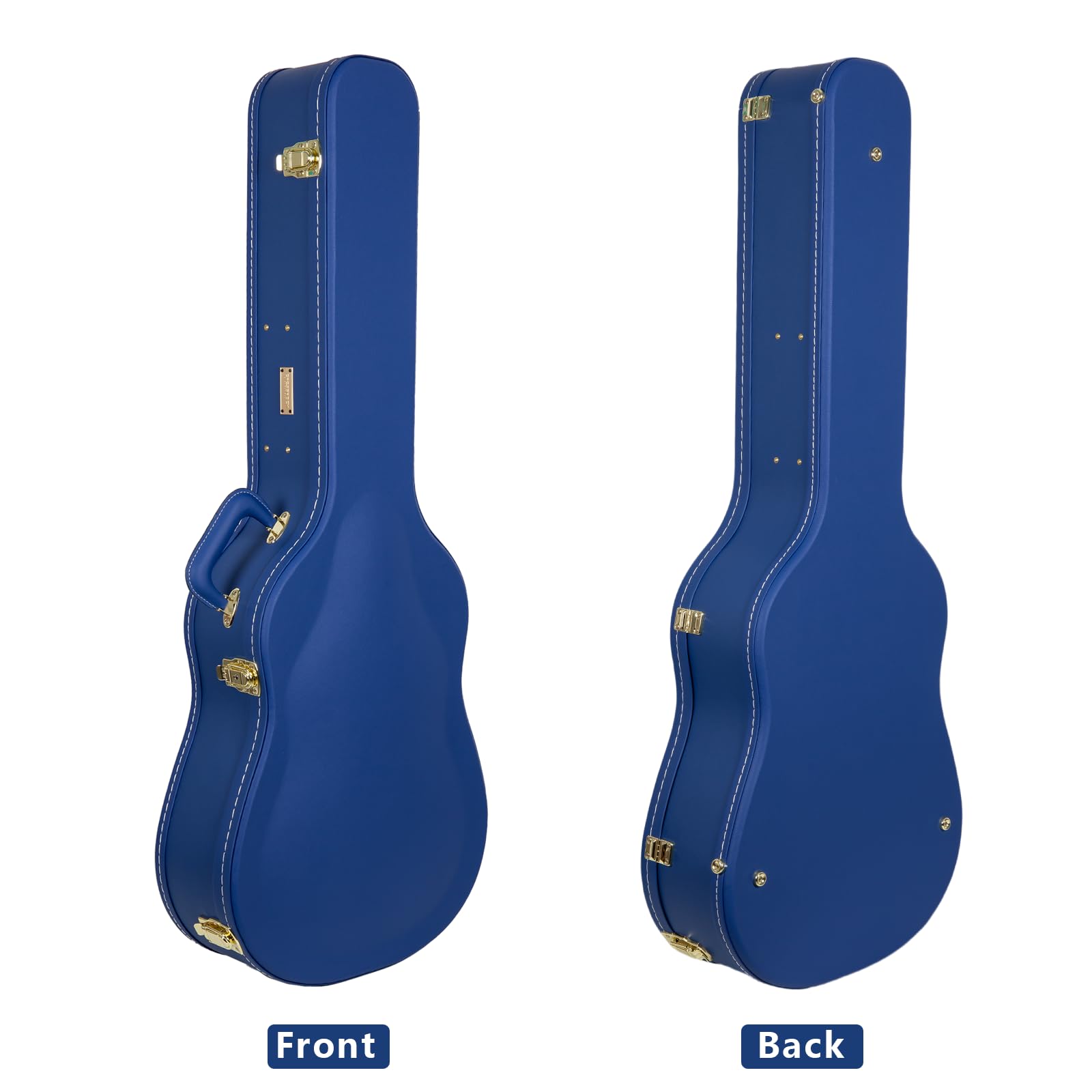 Crossrock Wooden Classical Guitar Case for 4/4 Nylon-String | Vibrant Blue Faux Leather, Beige Plush Interior, Lock - Designer S