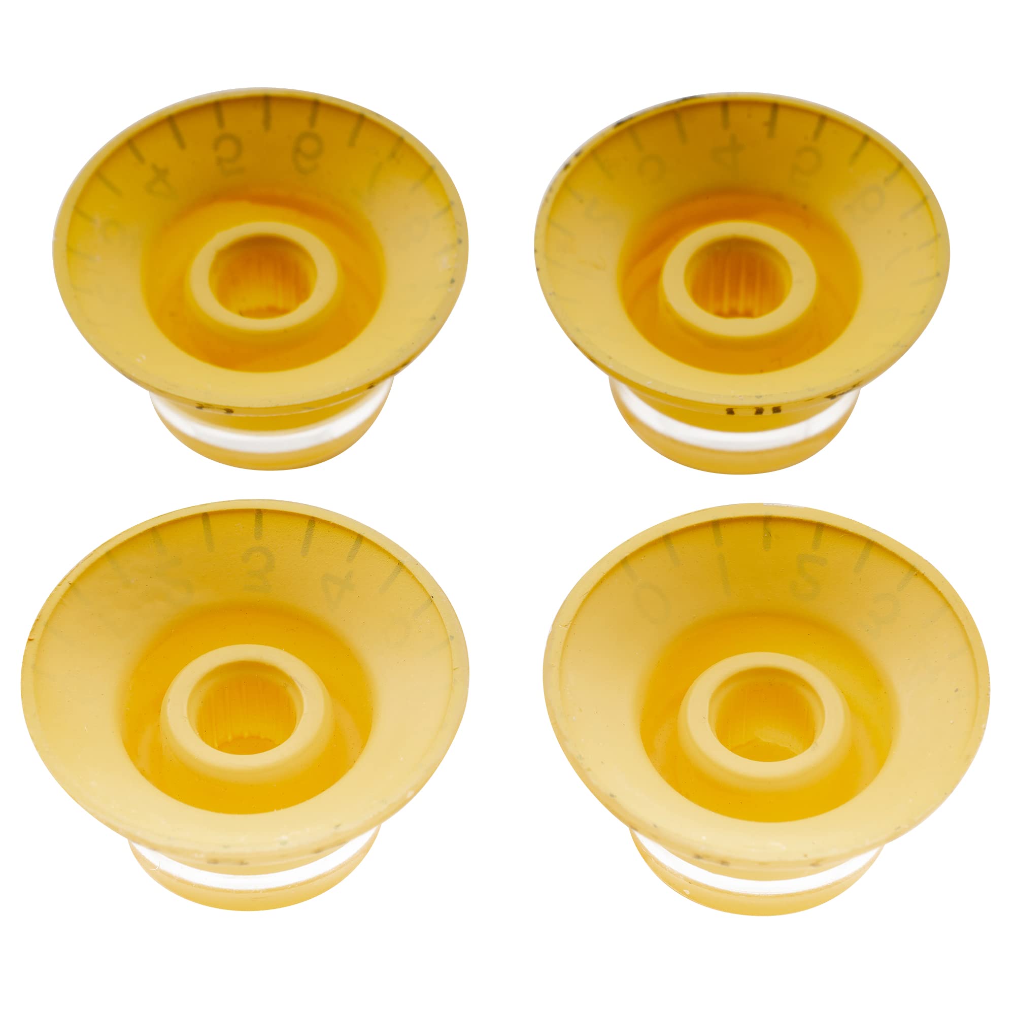 Musiclily Pro Metric Size 18 Splines Guitar Bell Top Hat Knobs for Epiphone Les Paul SG Style, Cream (Set of 4)