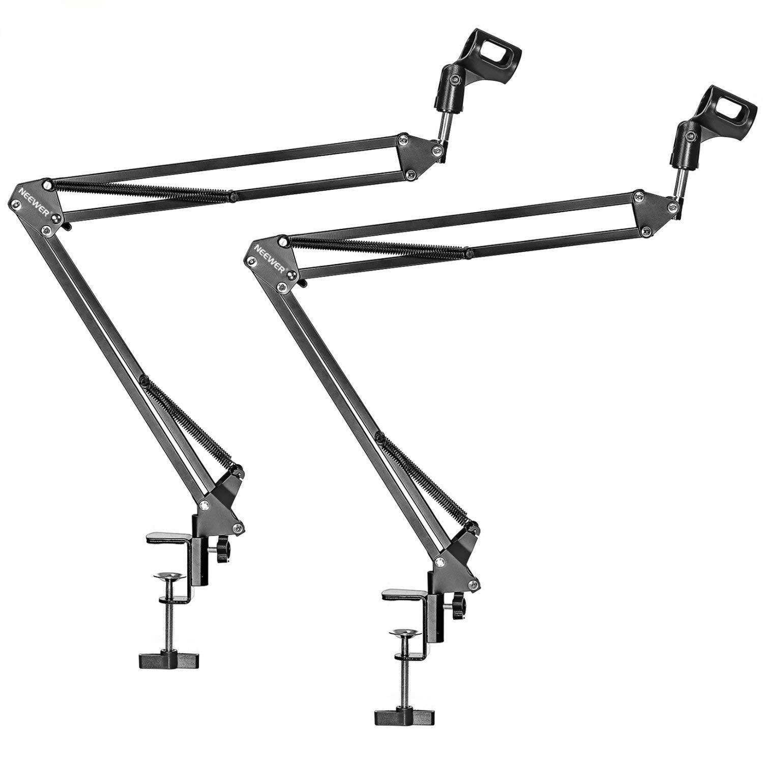 Powerpak Nb-35 Pack Microphone Suspension Boom Scissor Arm Metal Stand, 2Pieces (Black)