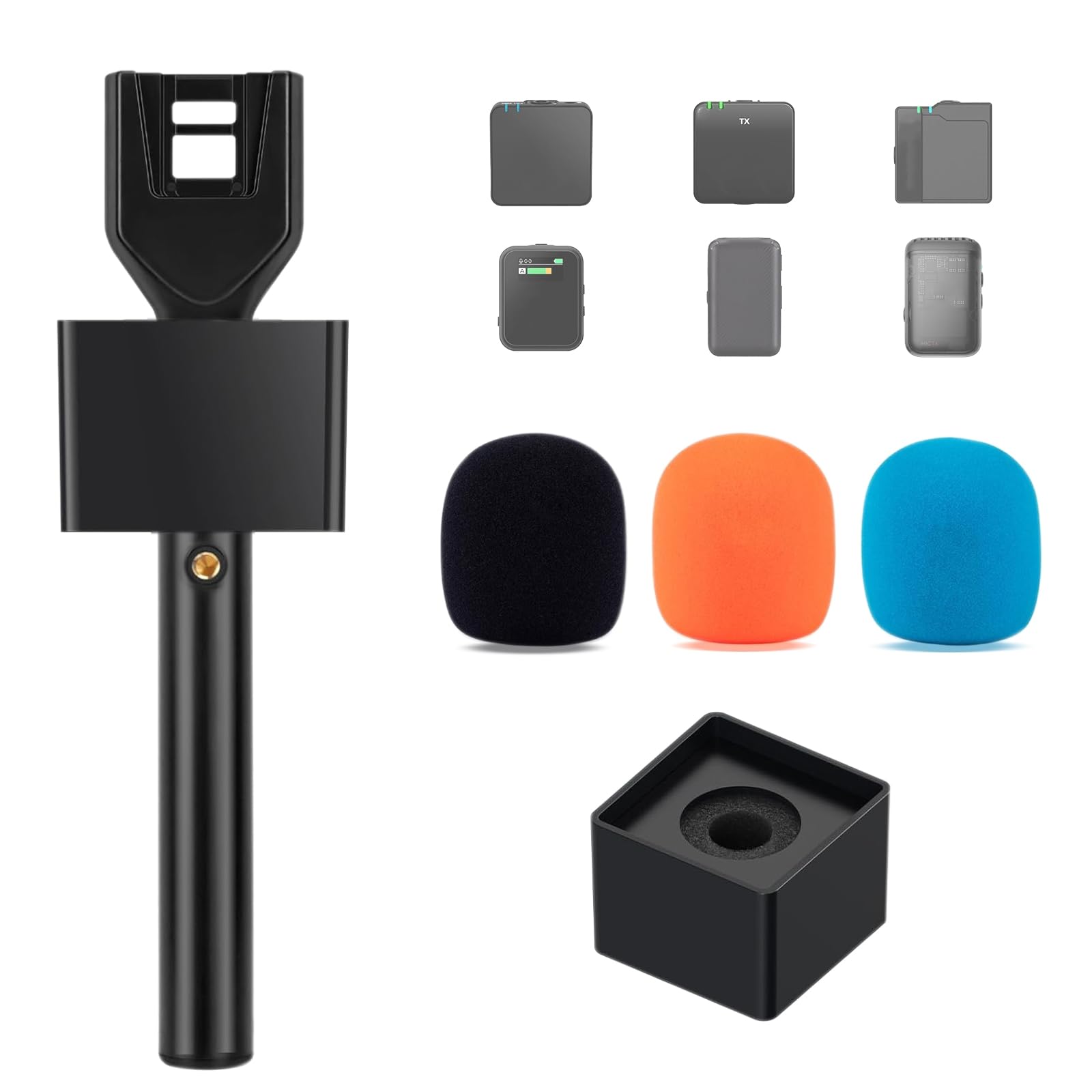 Catefo For Dji Mic Handle Dji Mic Mini Rode Wireless Go Microphone Stand Handheld Interview Go Grip With 1/4'' Thread 3 Color Fo