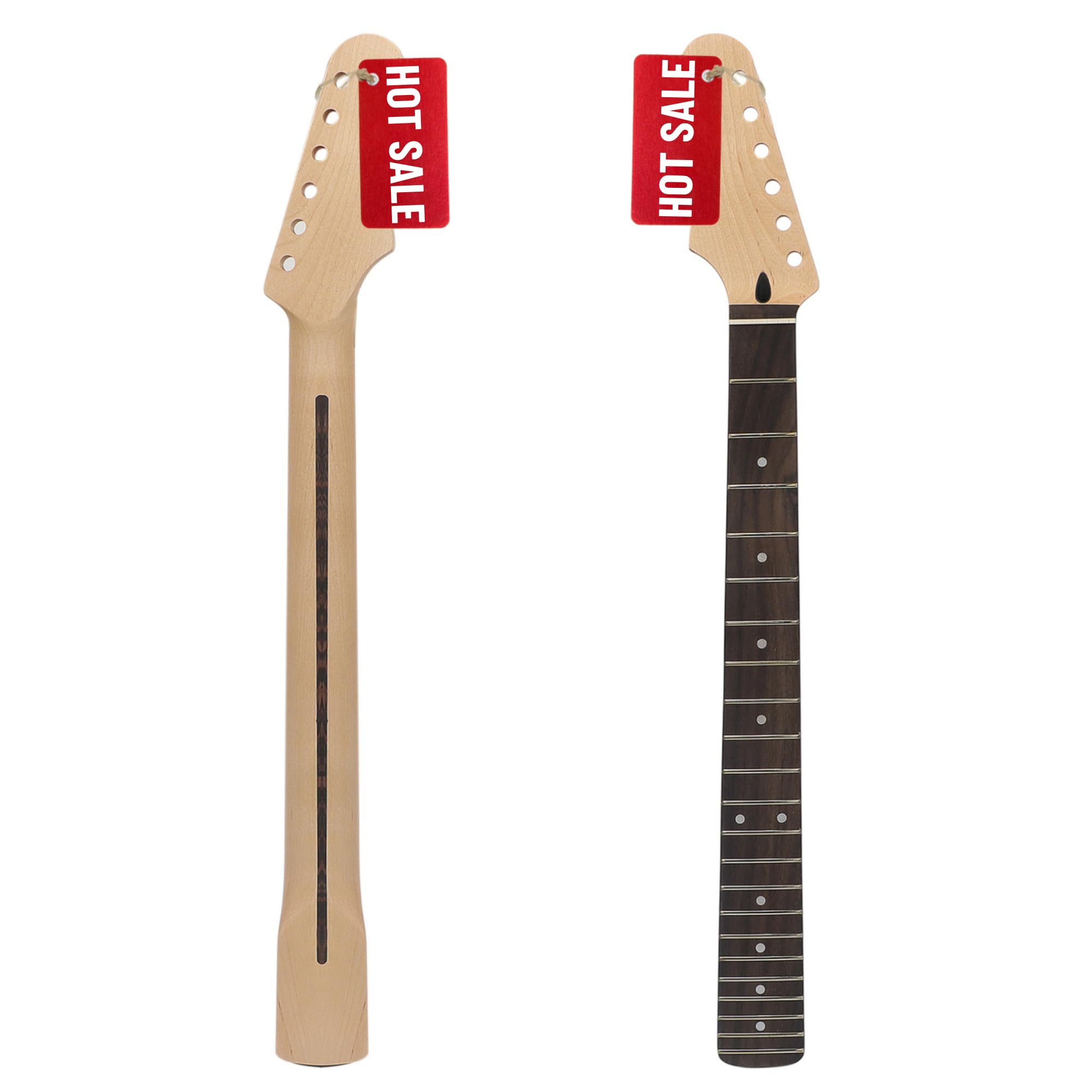 Amuic 22 Frets ST Guitar Neck For Left Hand, 25.5 Canadian Maple Electric Guitar Neck with Rosewood Fingerboard for Strat Style 