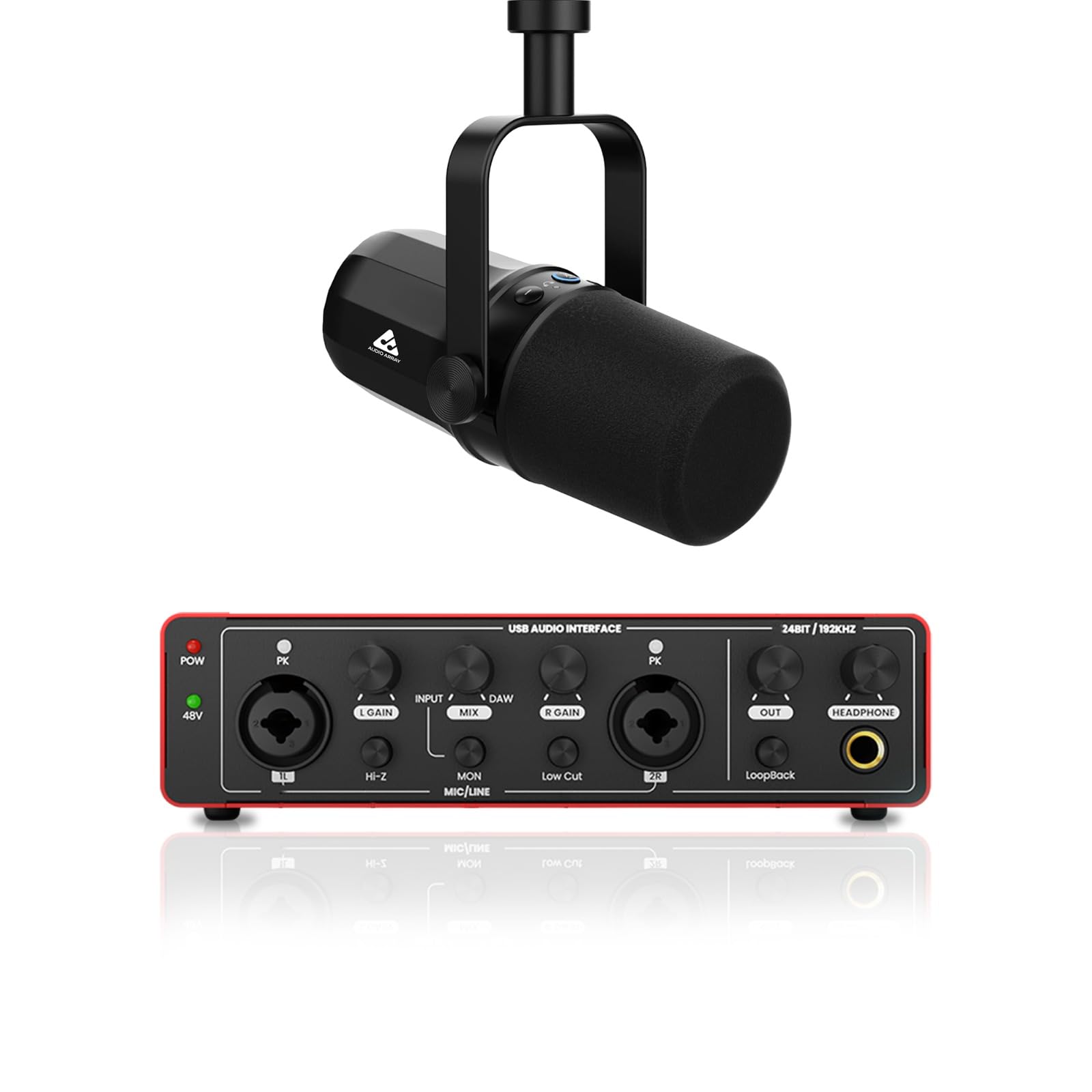 Audio Array Ultimate Podcast Bundle | Dynamic Microphone With Usb/Xlr Connectivity & 24-Bit/192Khz Audio Interface | Ideal For P