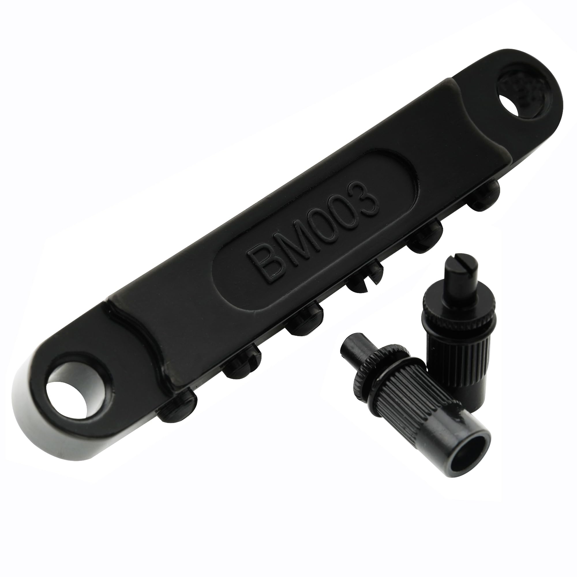 Musiclily Pro 52mm Guitar Roller Saddle Bridge Tune-O-Matic Bridge with M8 Post for Les Paul LP SG Electric Guitar, Black