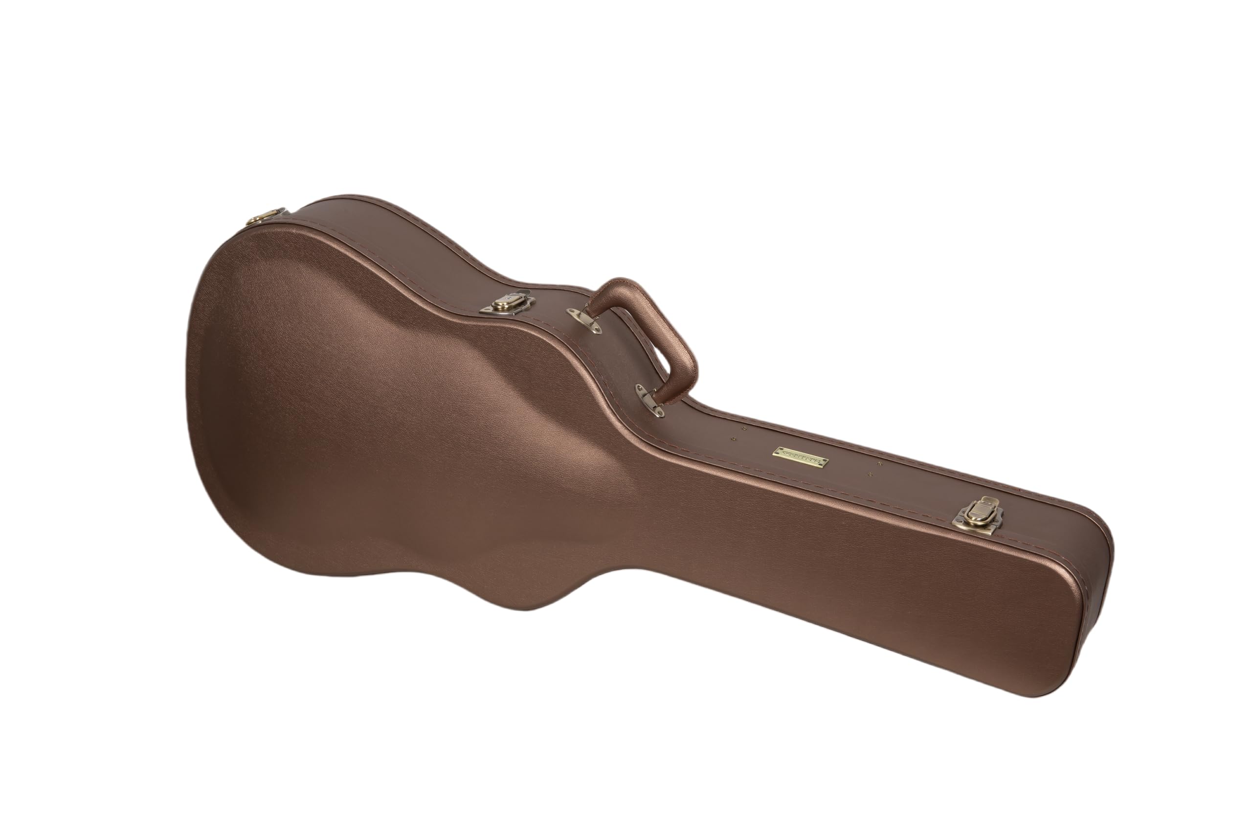 Crossrock Wooden Acoustic Guitar Case for Martin 000-12 Fret | Chocolate Brown Finish, Burgundy Velvet Interior, Lock - Designer