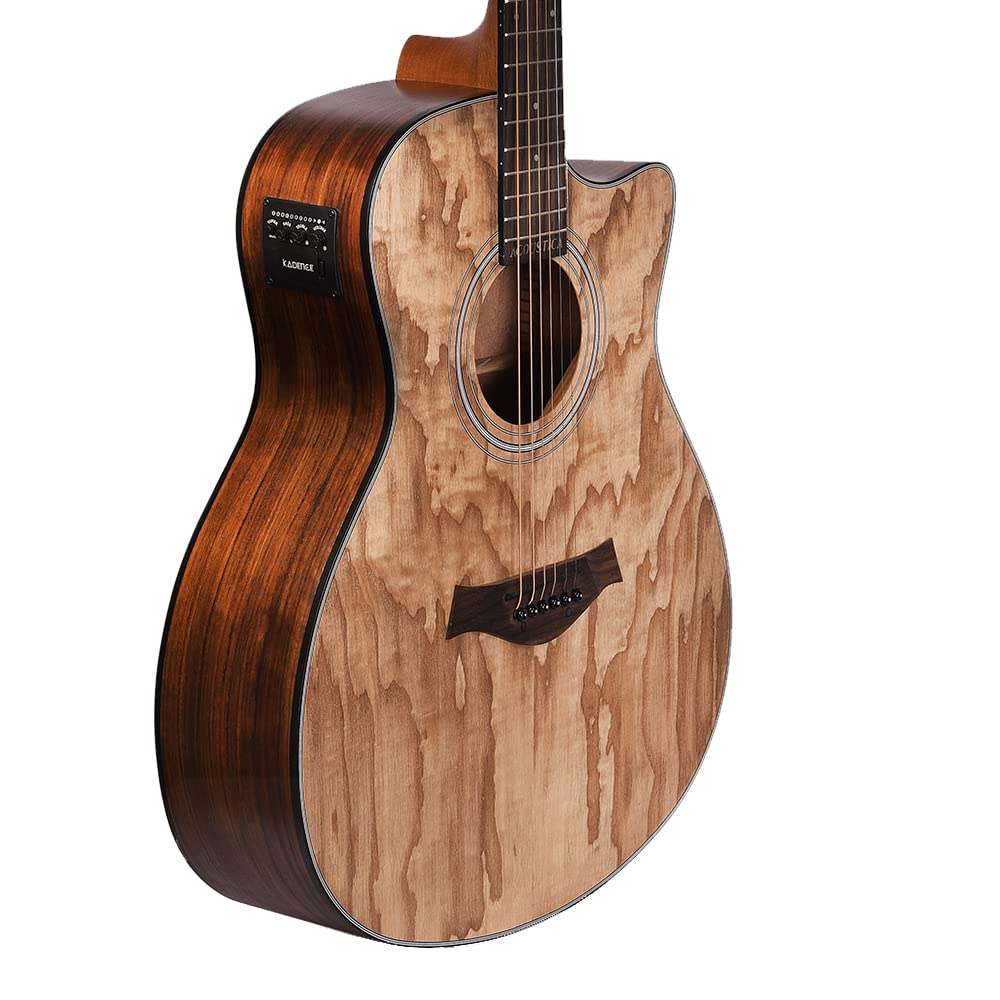 Kadence Acoustica Series Acoustic Electric Guitar - Electric Acoustic Guitar (Ash Wood) - Semi Acoustic Guitar with Pickup & Inb