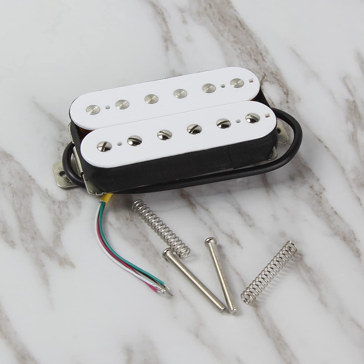 FLEOR Alnico 2 Humbucker Pickup 8-9K Electric Guitar Pickup Bridge Humbucker, White