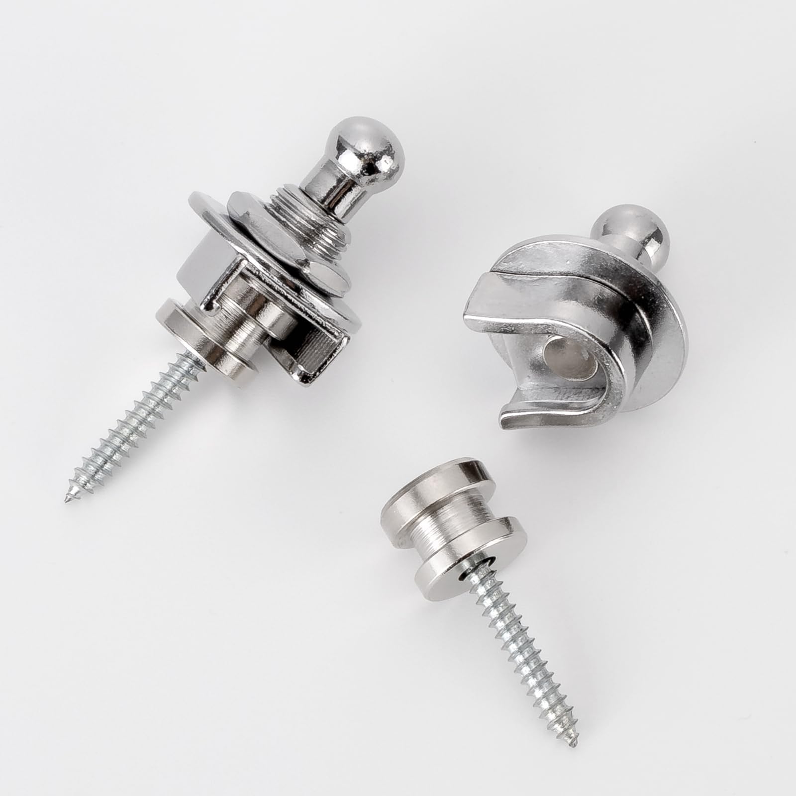 Guitar Strap Lock Round Head Guitar Bass Security Straplocks Strap Retainer, Schaller Style, Guitar Replacements (Pack of 4)