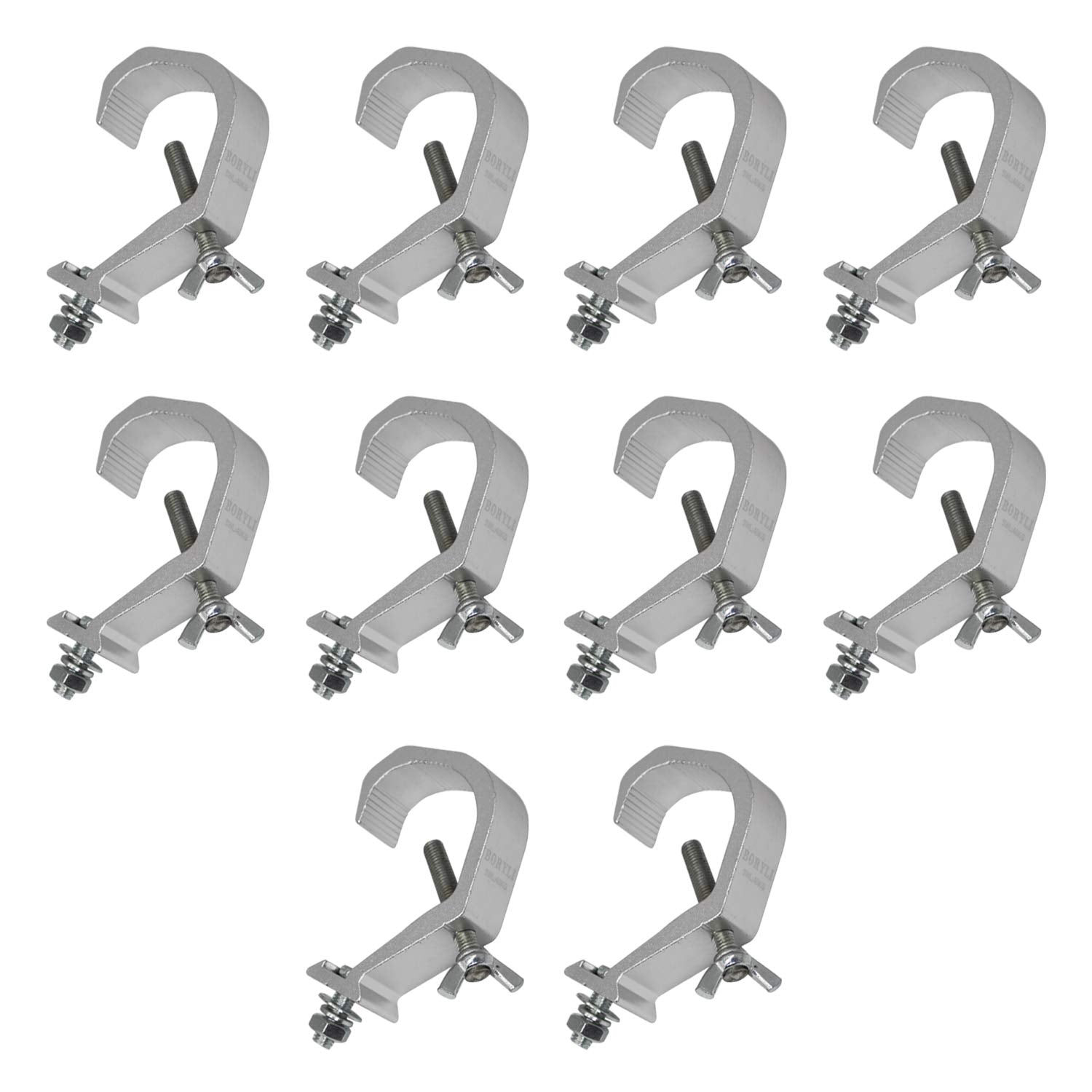 10pcs Stage Light Clamp Hook, Aluminum Alloy Clamp Safety Hang on Truss for Moving Head Light, Par Light (Max Load 66lbs) (66LBS