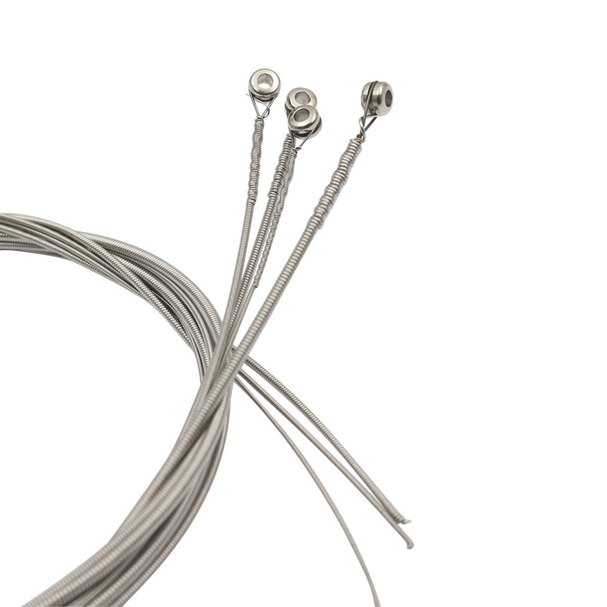 JYsun Electric Bass Strings 1 Full Set Steel Core Nickel Alloy Wound Nickel-Plated Ball-End with 1pc Blue Cleaning Cloth and 5pc