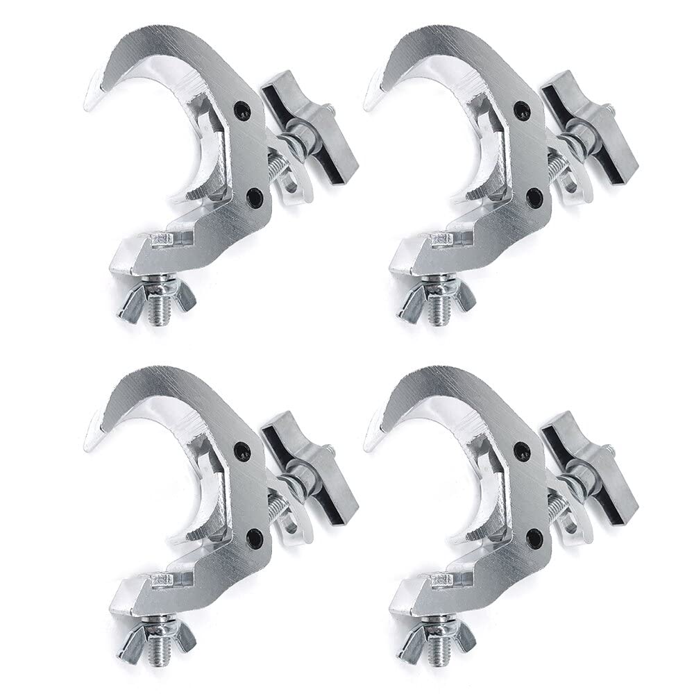 4Pack Stage Light Clamps Hook,440 lb Load Capacity Aluminum Alloy Truss C-Clamp,Fit 1.6-2.0inch OD Tube for DJ Lighting Projecto