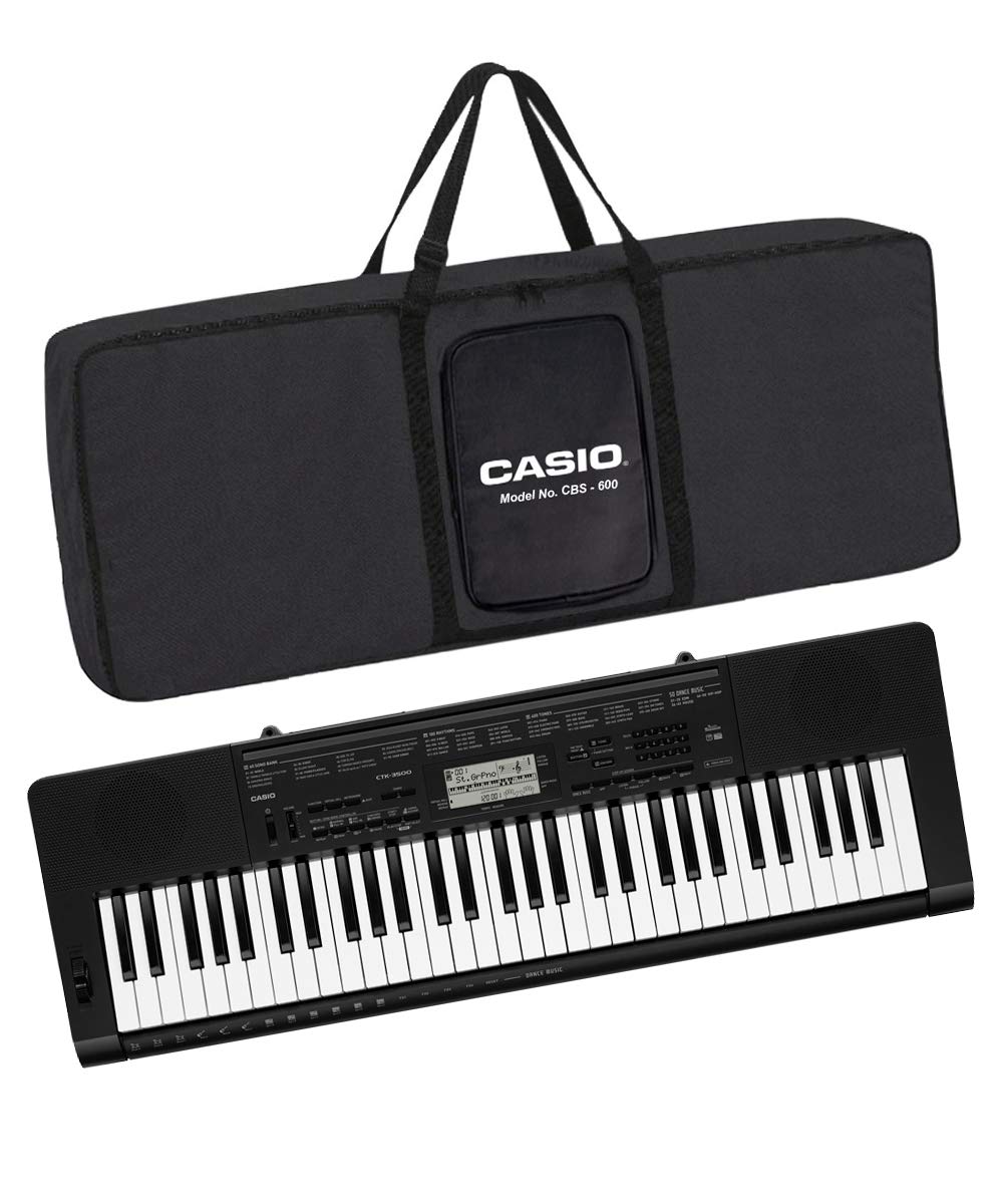 Casio Ctk-3500 61-Key Touch Sensitive Portable Keyboard With Carry Case (Black)