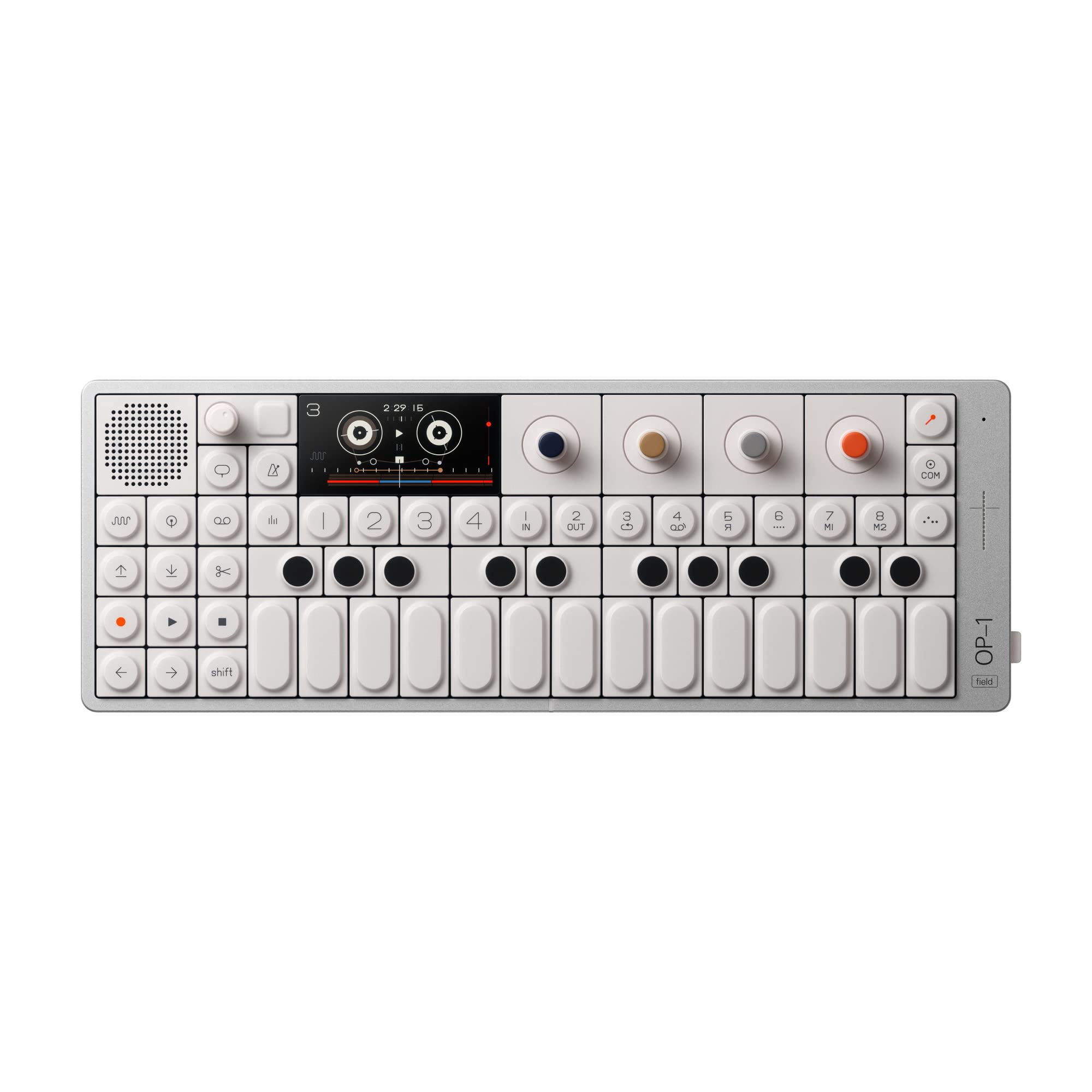 teenage engineering OP-1 field portable synthesizer, sampler and drum machine with built-in speaker, microphone, effects and voc