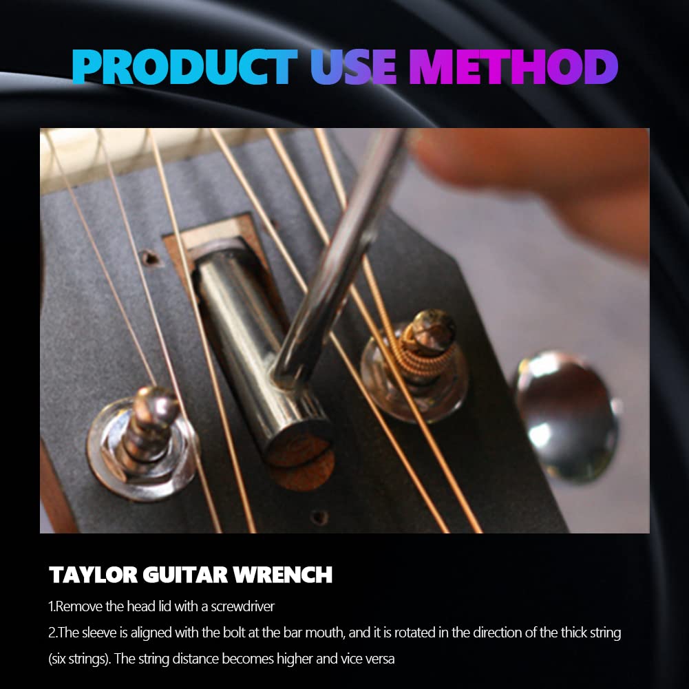 3PCS 7/8/6.35MM Guitar Rod Wrench Iron Universal Instrument Adjustment Repair and Maintenance Guitar Accessories Tools(Silver)