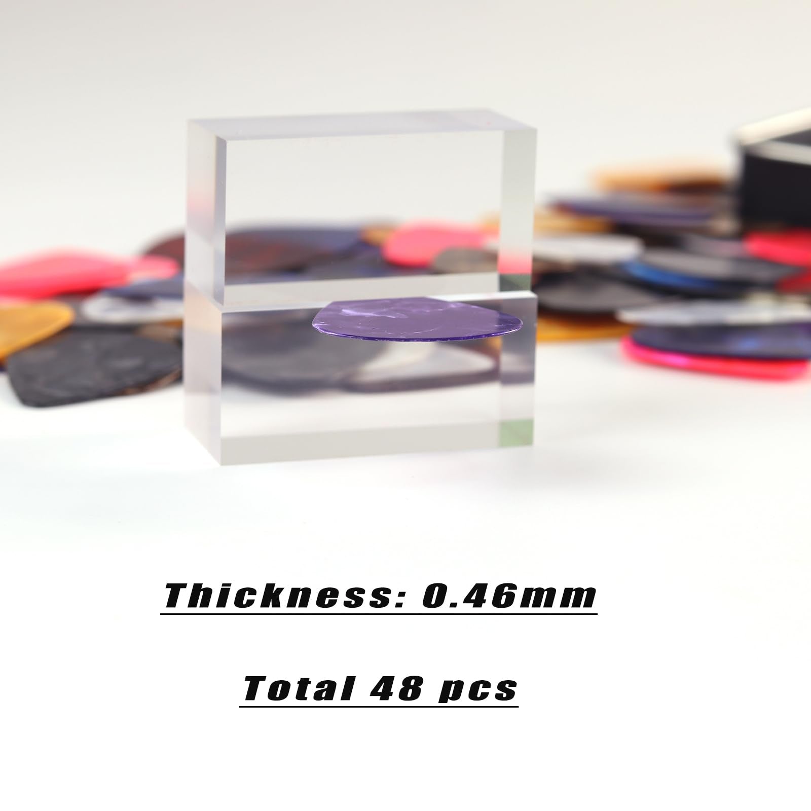 Thin Guitar Picks,48 Pcs Fishkonw Guitar Picks for Acoustic Guitar,Thin Guitar Pics for Bass Guitar