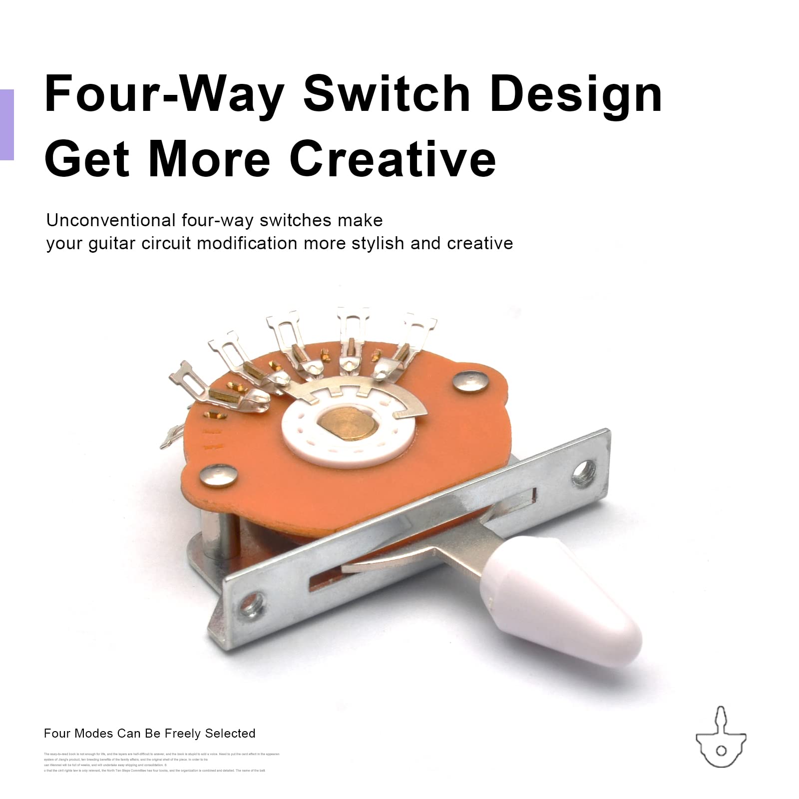 SAPHUE Electric Guitar 3/4/5 Way Pickup Selector Switch with Black/White/Yellow Knob (4 Way Switch)