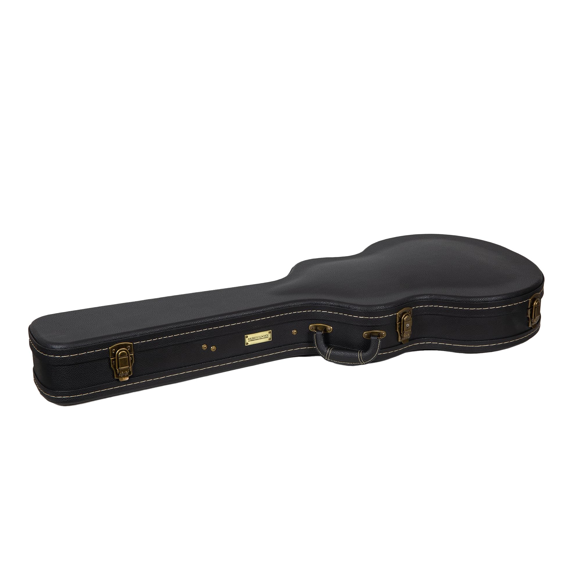 Crossrock Wooden Guitar Case -Fits 335 Style 6 Strings Semi-Hollow Electric Guitars -Vintage Hardware, Sponge Lining, Metal Feet