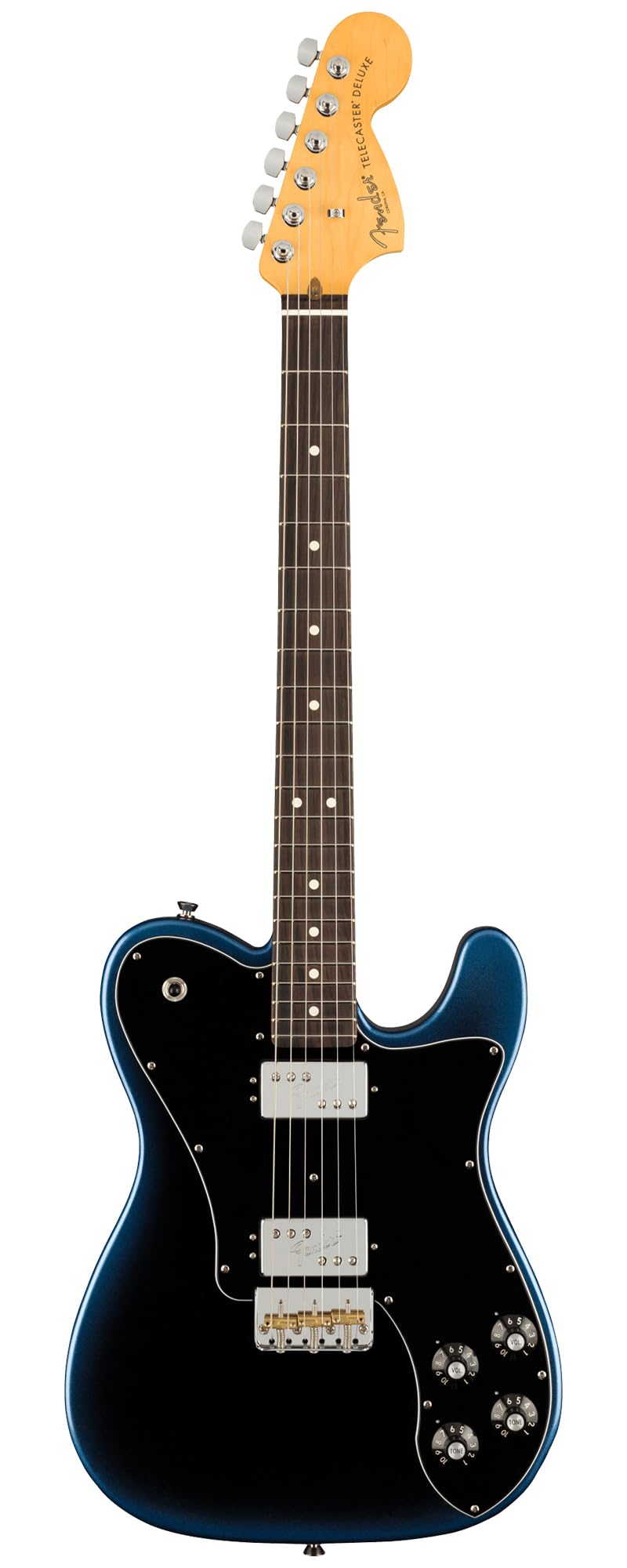Fender American Professional II Telecaster Deluxe - Dark Night Bundle with Case, Strap, Cable, and Guitar Cleaning Kit