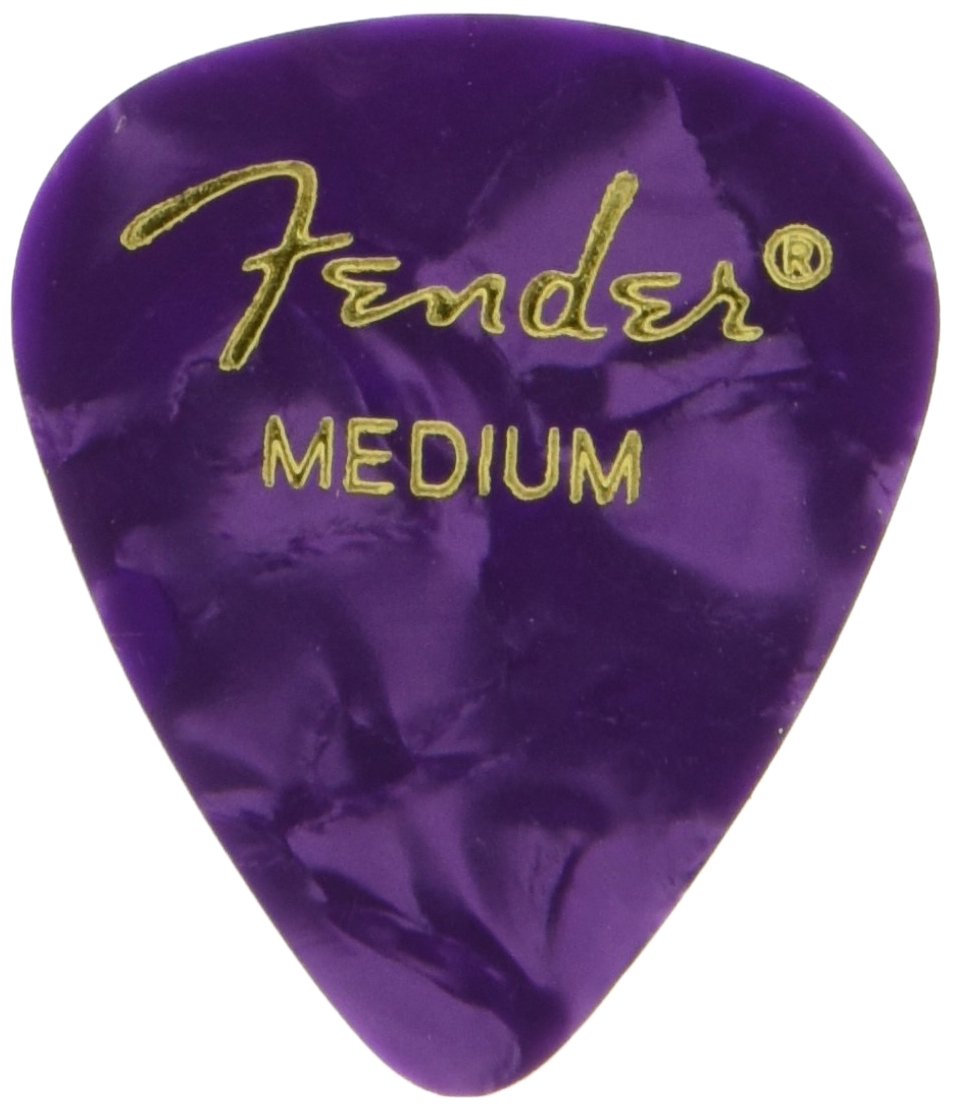 Fender Premium Celluloid Guitar Picks 351 Shape, Purple Moto, Medium, 12-Pack