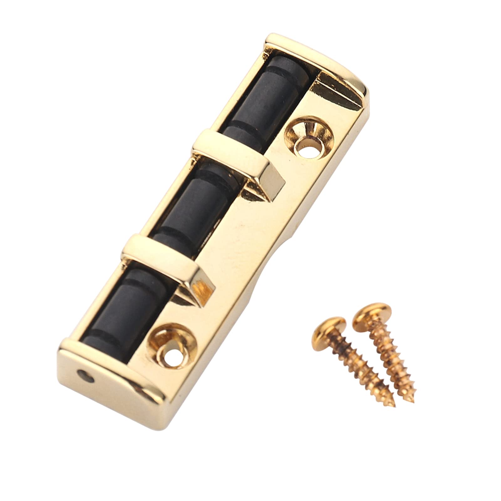 XIYANGJUAN 6 String Metal Guitar Roller Nut 3 saddles with Screws Compatible with Strat or Tele Electric Guitar (Gold)
