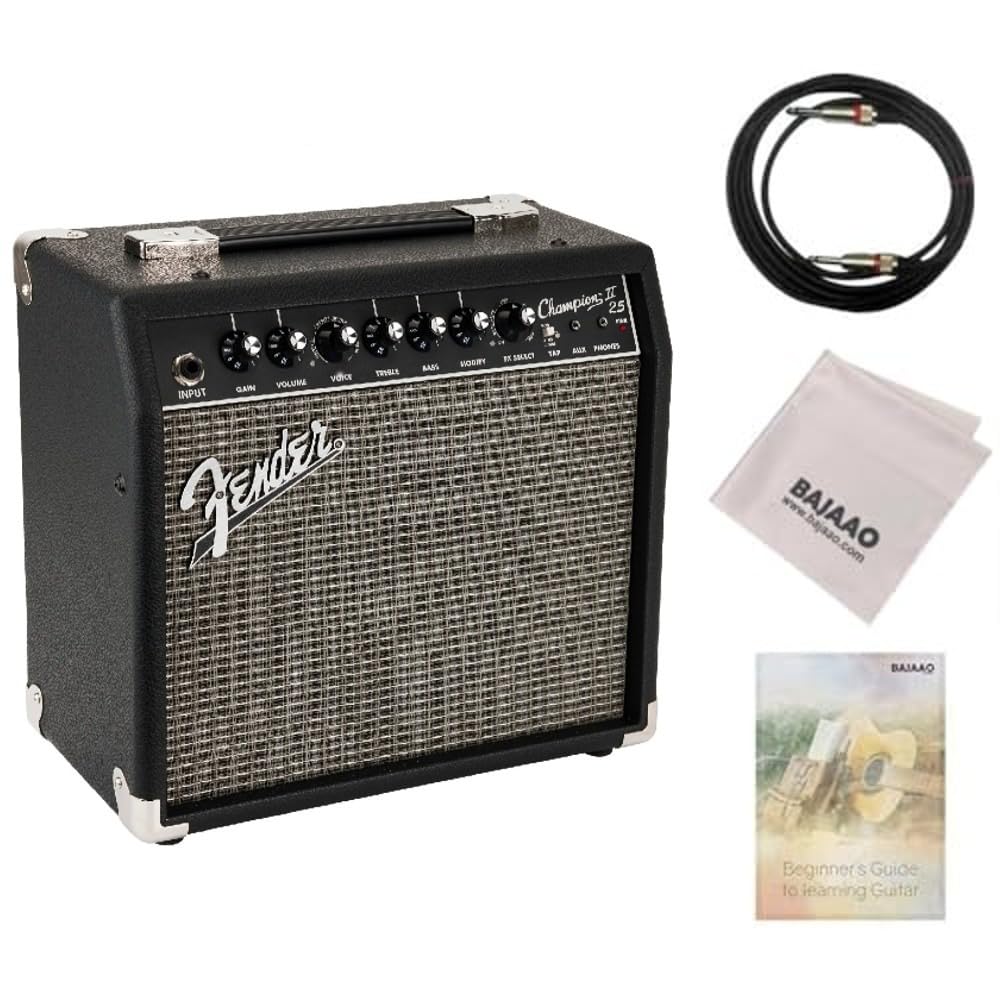 Fender Champion II 25 Watt Combo Guitar Amplifier with Cable & Polishing Cloth