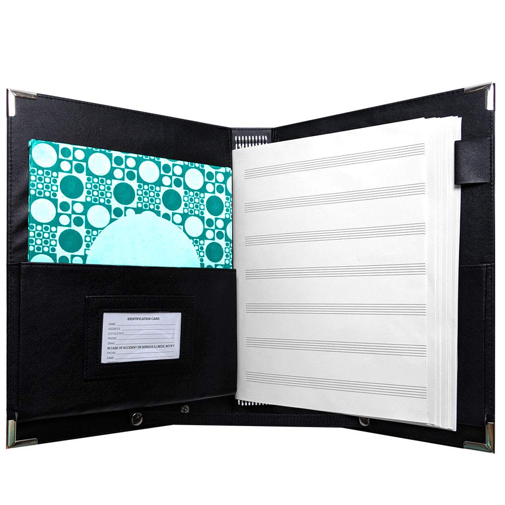 MSP Professional (9.5 x 12) Elastic Music/Choral Folder w/Handle & Detachable Strap + Bonus Set of Stray -MSP200 (Music Folder w