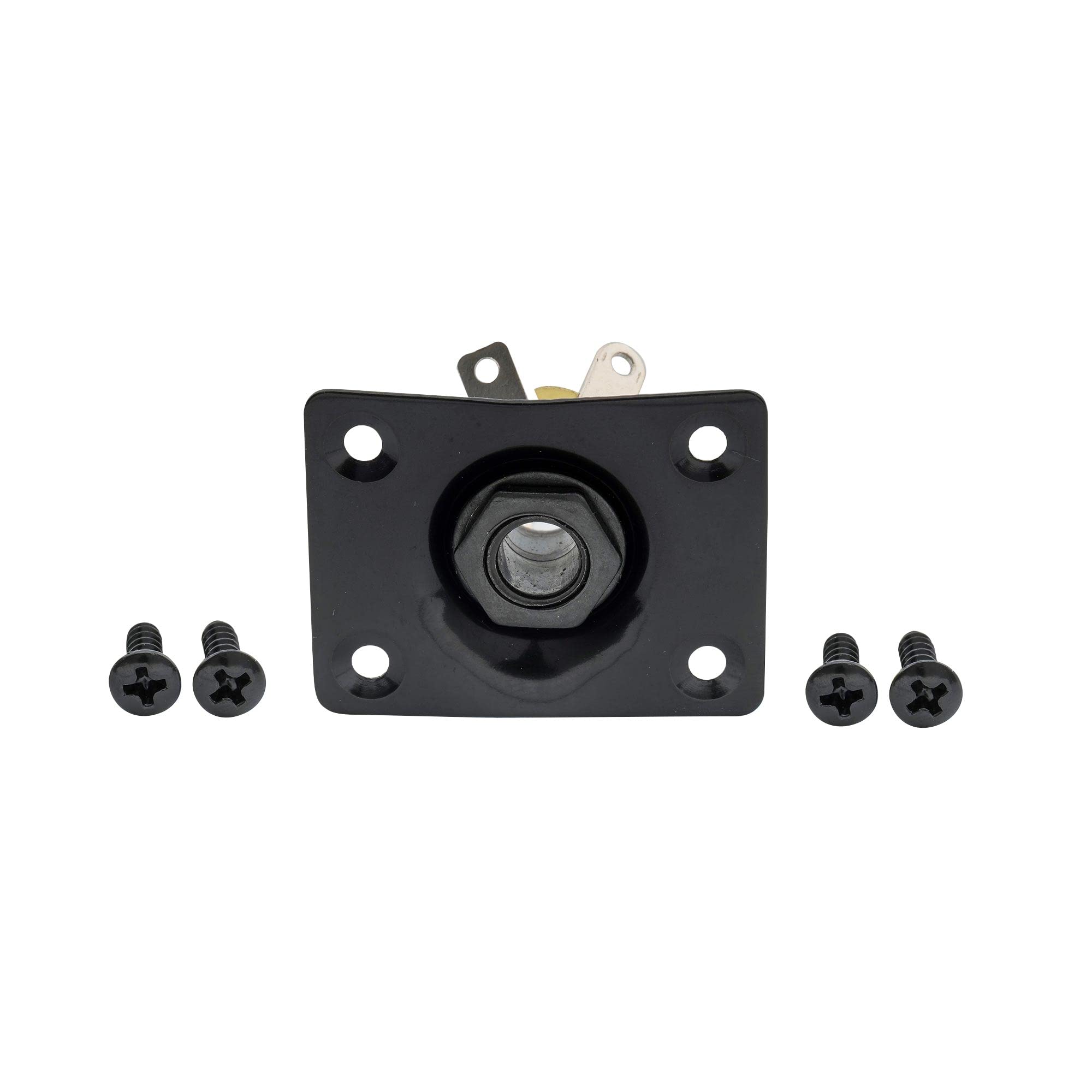 Musiclily 1/4'' Rectangular Guitar Mono Output Jack Plate Curved Input Jack Socket For Les Paul Lp Tele Style Electric Guitar Ba