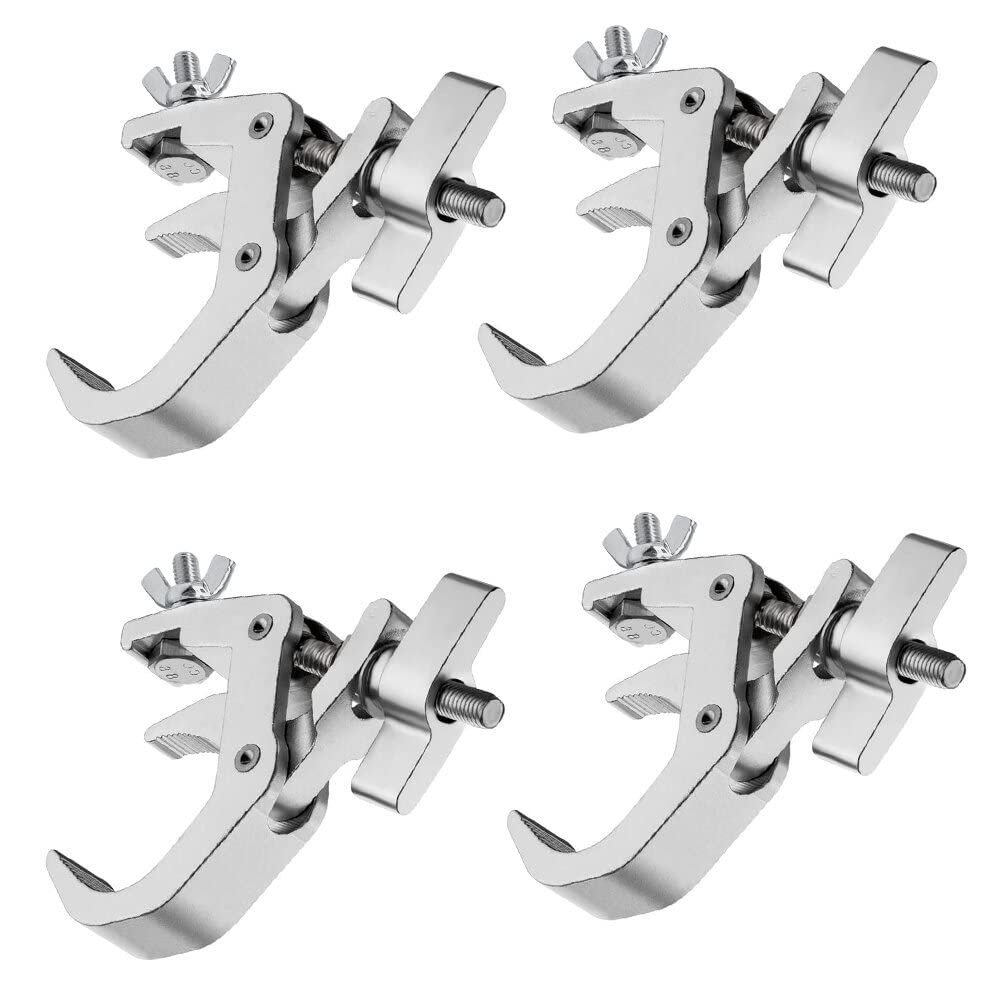 4Pack Stage Light Clamps Hook,440 Lb Load Capacity Aluminum Alloy Truss C-Clamp,Fit 1.6-2.0Inch Od Tube For Dj Lighting Projecto