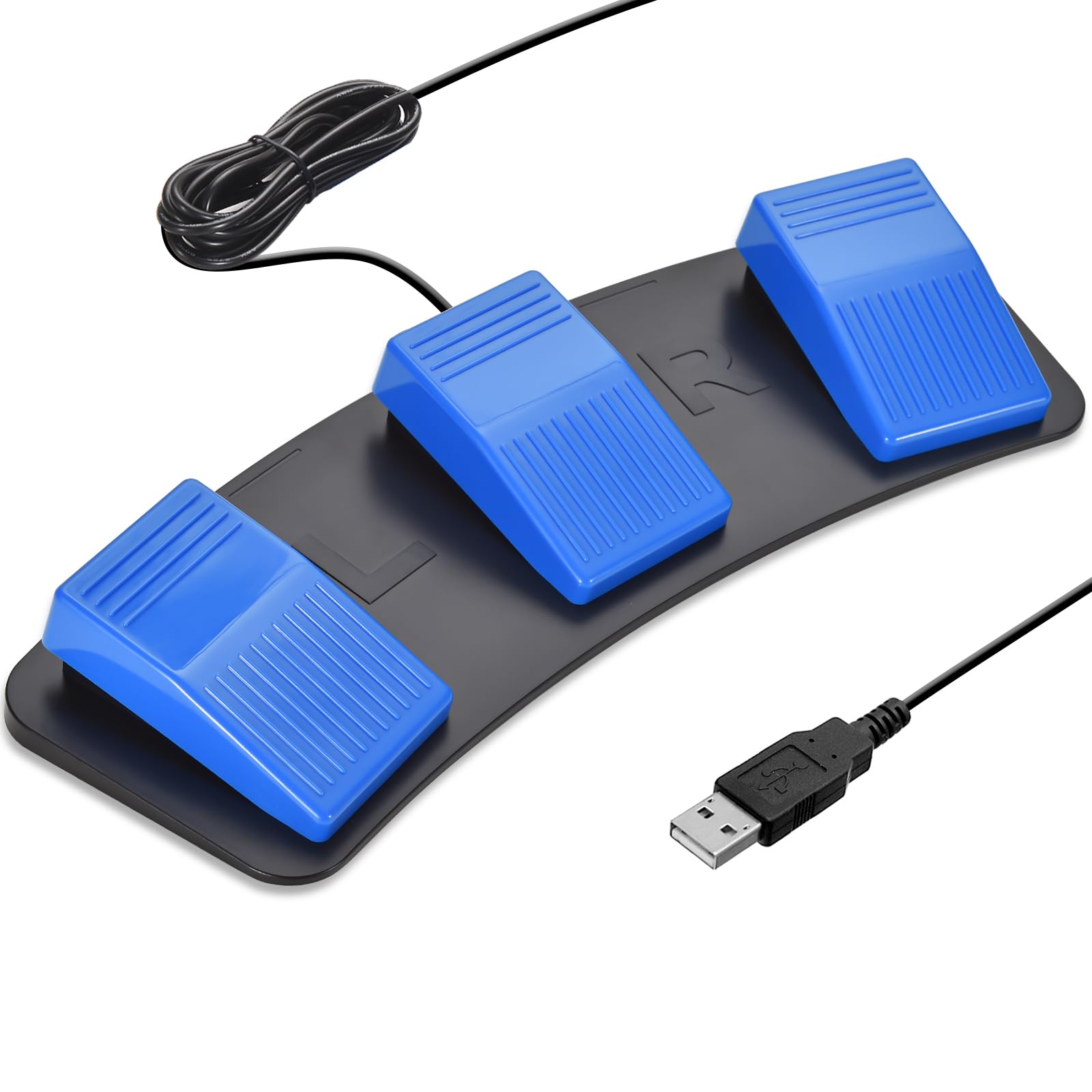 iKKEGOL Upgraded Digital Optical USB Foot Pedal, USB Tripe Foot Switch Game Control, 3 Keys Programmable Footswitch Mouse Keyboa