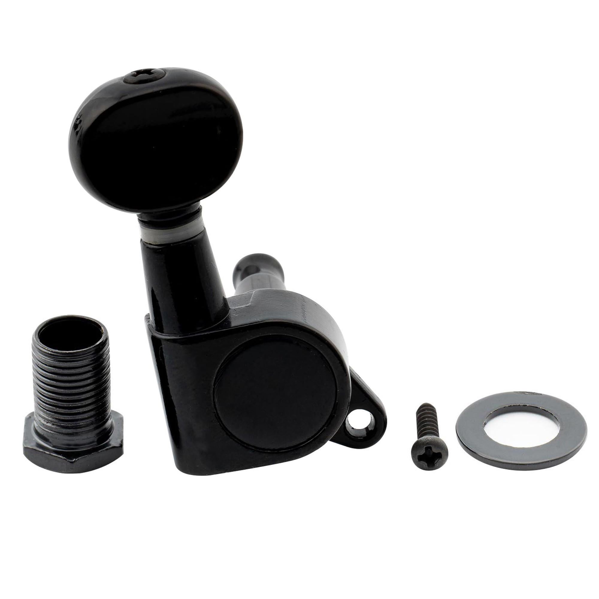 Musiclily Pro 6 Inline Sealed Guitar Tuners Tuning Pegs Keys Machine Heads Set for Fender Stratocaster Telecaster, Oval Button B