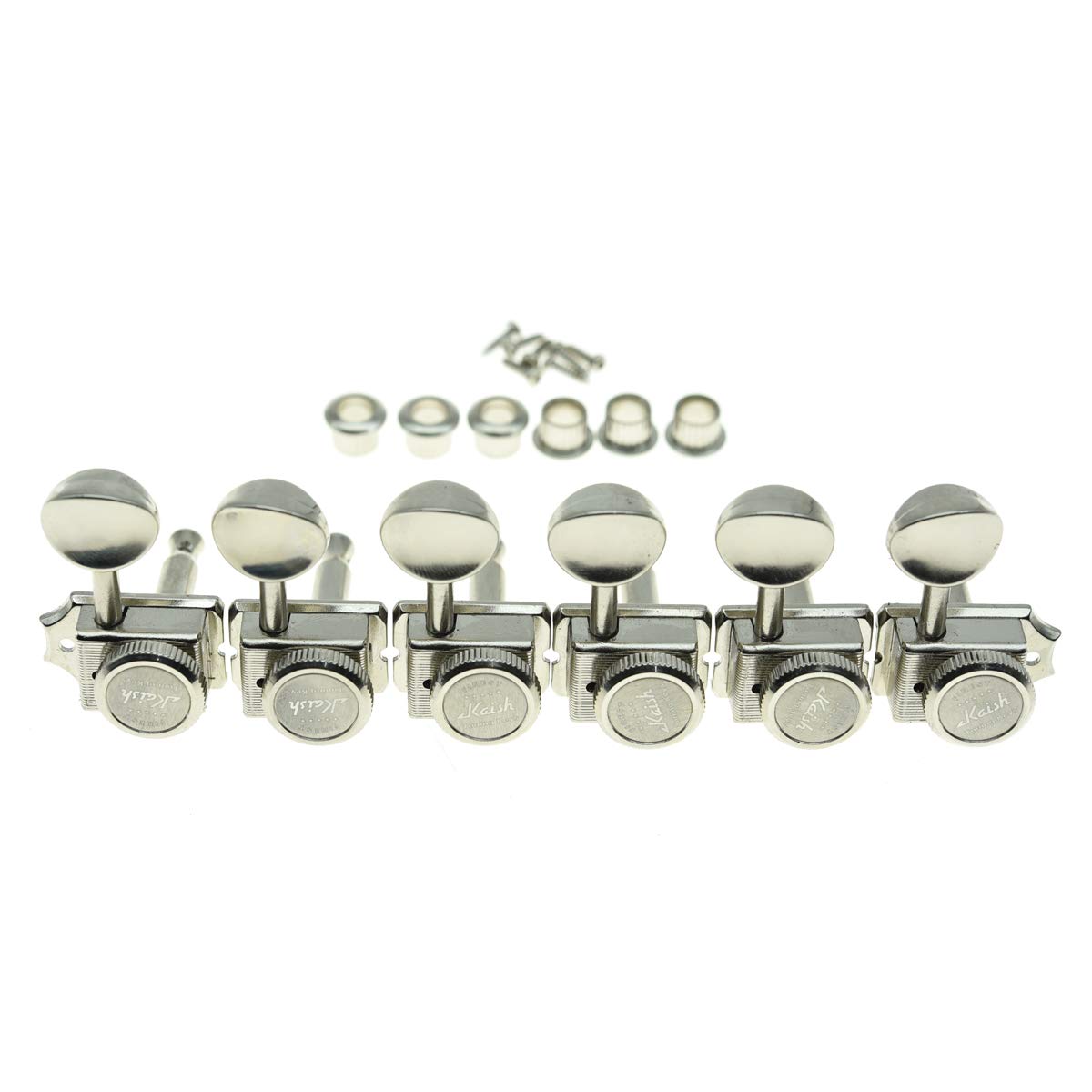 Kaish 6 Inline Guitar Vintage Style Locking Tuners Guitar Tuning Keys Guitar Lock Machine Heads For Strat Tele Nickel