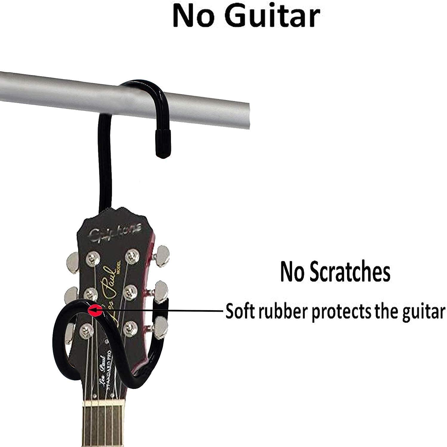 Portable Guitar Hanger and Closet Display Rack Guitar Bracket Holder Stand Storage With No-slip Rubber Padding, for Home or Stud