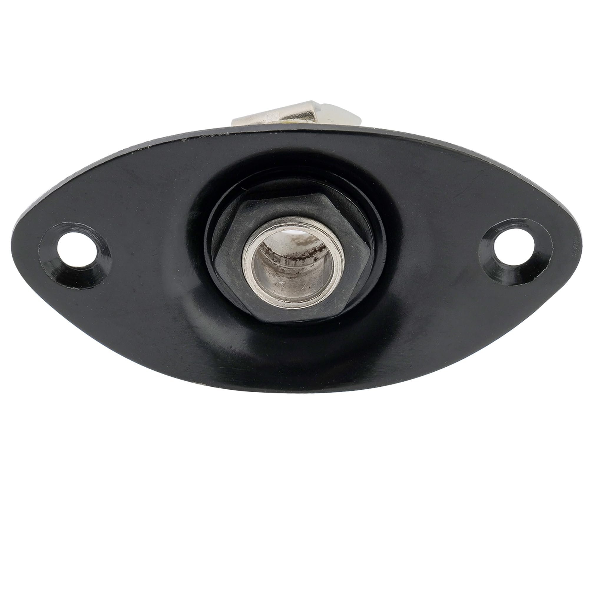 Musiclily 1/4'' Oval Guitar Input Jack Output Jack Plate Socket for Strat Tele Style Electric Guitar Replacement Parts, Black