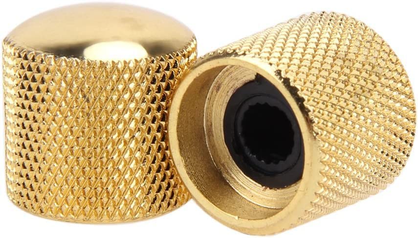 Jiayouy Roller Saddle Bridge Plate with 3 Way Switch Control Plate 2 Knurled Dome Knobs for 6 Strings Tele Telecaster Electric G