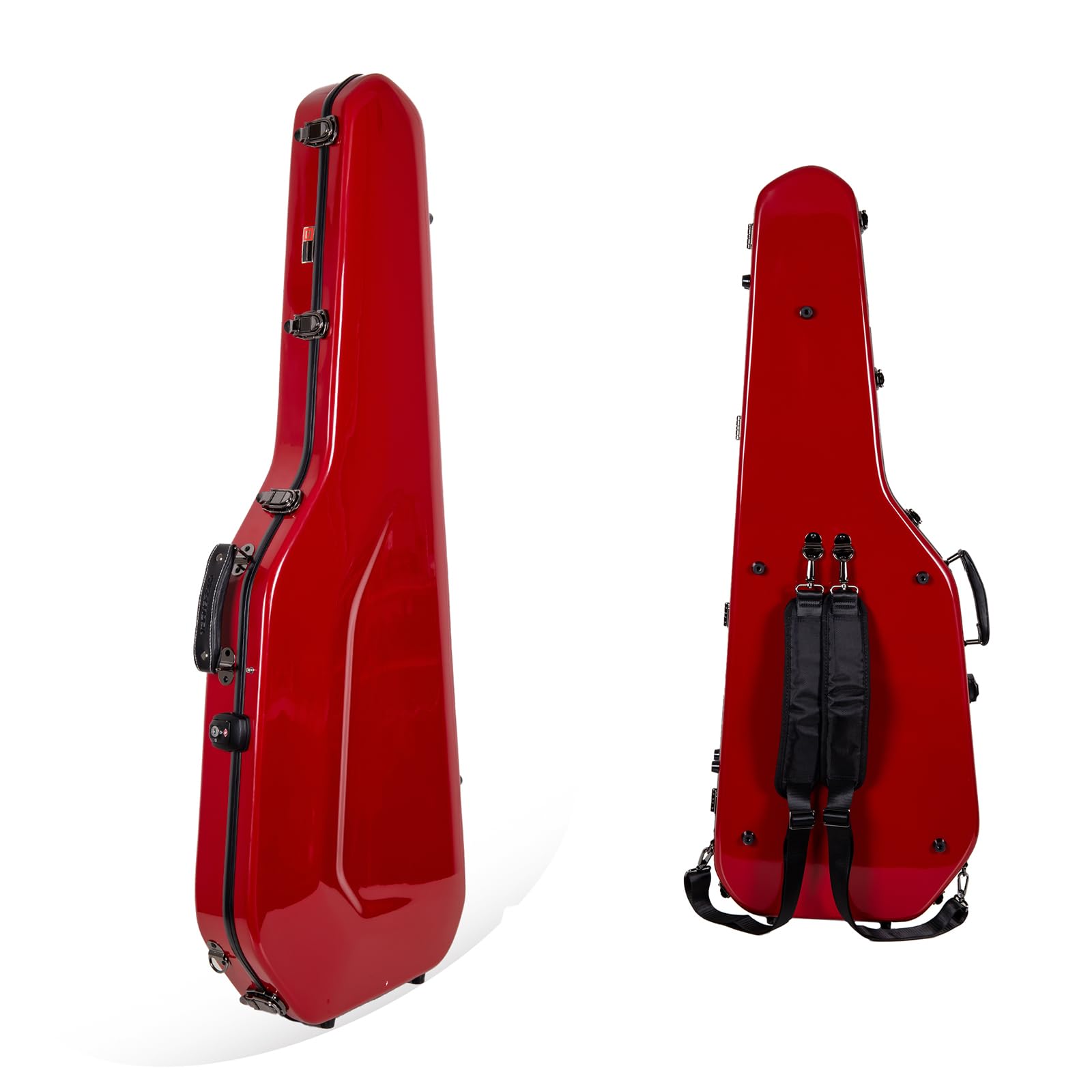 Crossrock Fiberglass Backpack Style Red Electric Guitar Case