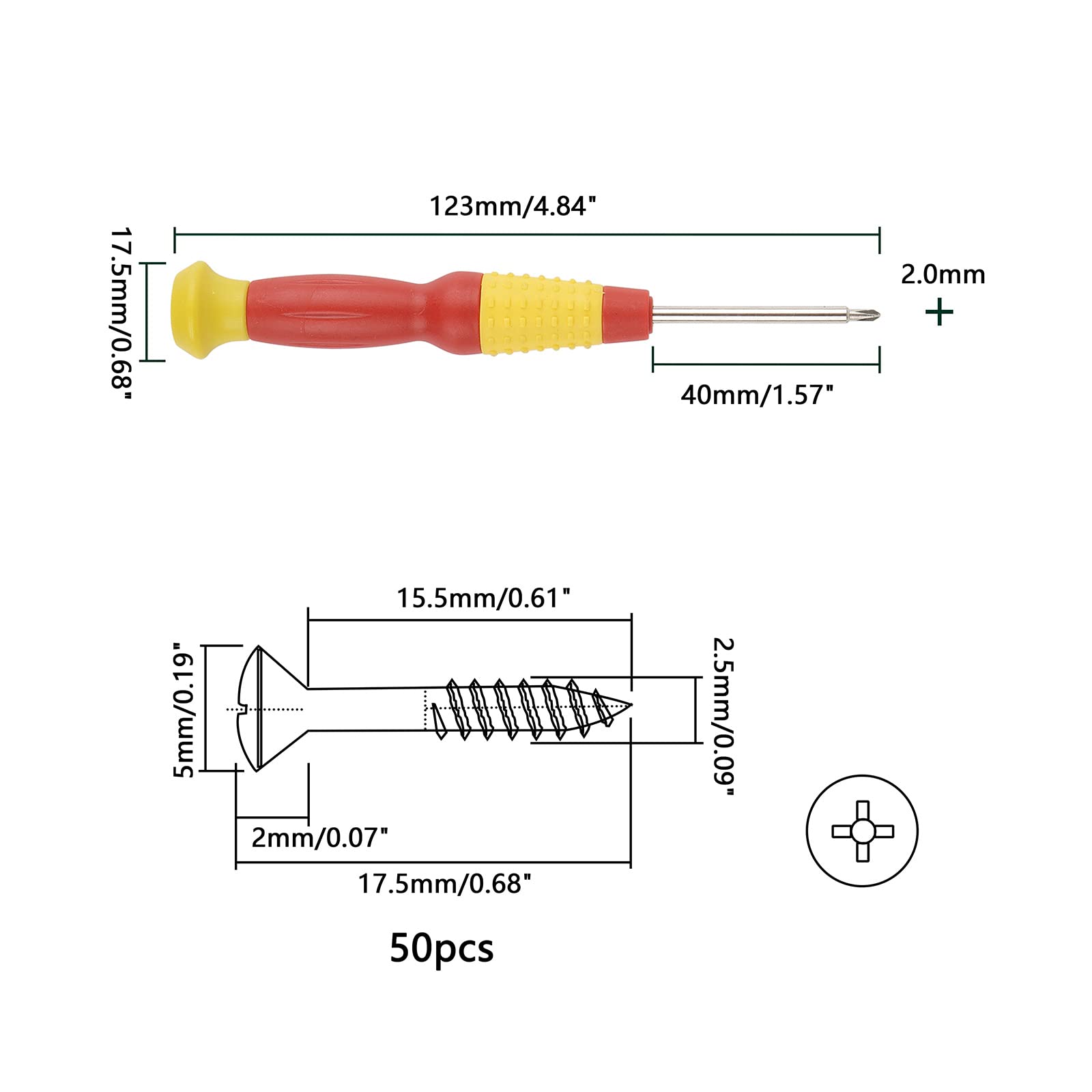 Jiuwu Electric Guitar Pickguard Screws Pick Guards Scratch Plate Mounting Screws for Fender Bass Guitar (50pcs, Black, Screwdriv