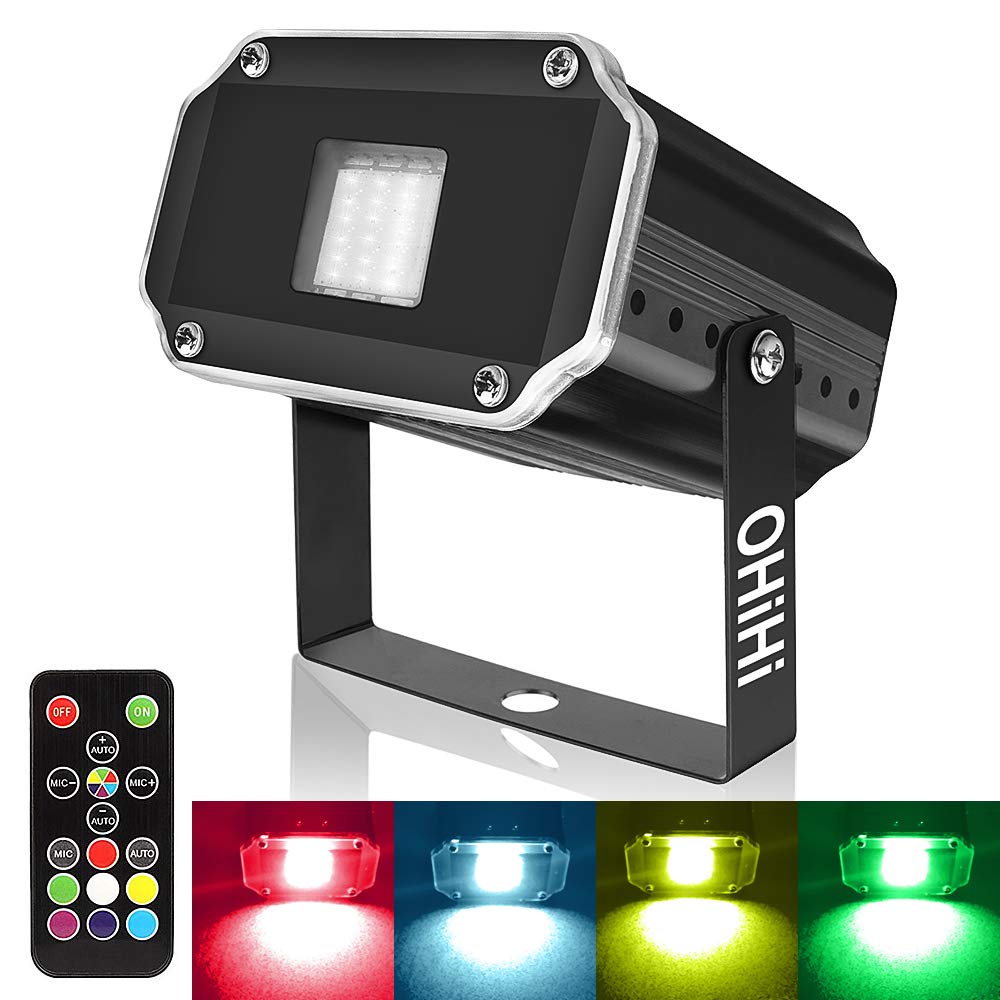 Super Bright Strobe Lights, OHiHi Sound Activated Mini 20W LED Strobe Light, Remote Control Flash Stage Lighting, Best for DJ Xm