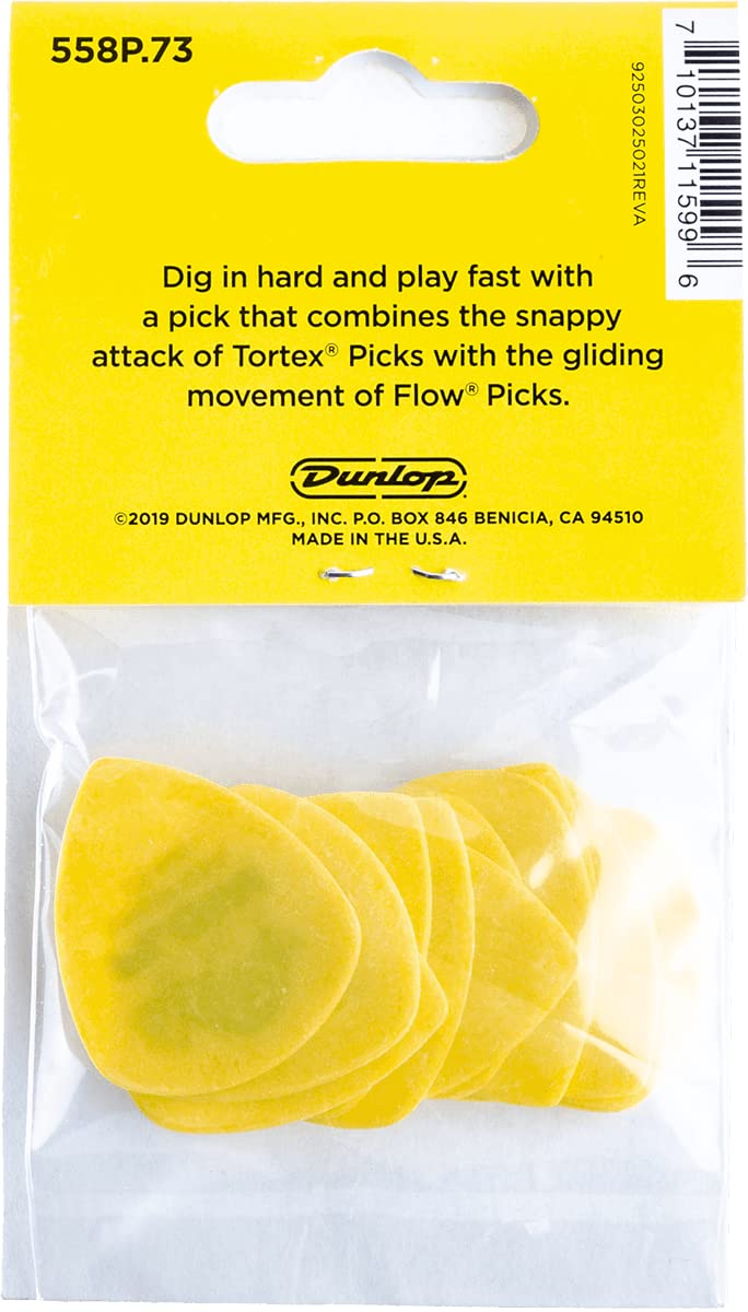 Jim Dunlop Tortex Flow Standard .73mm Guitar Picks (558P.73)