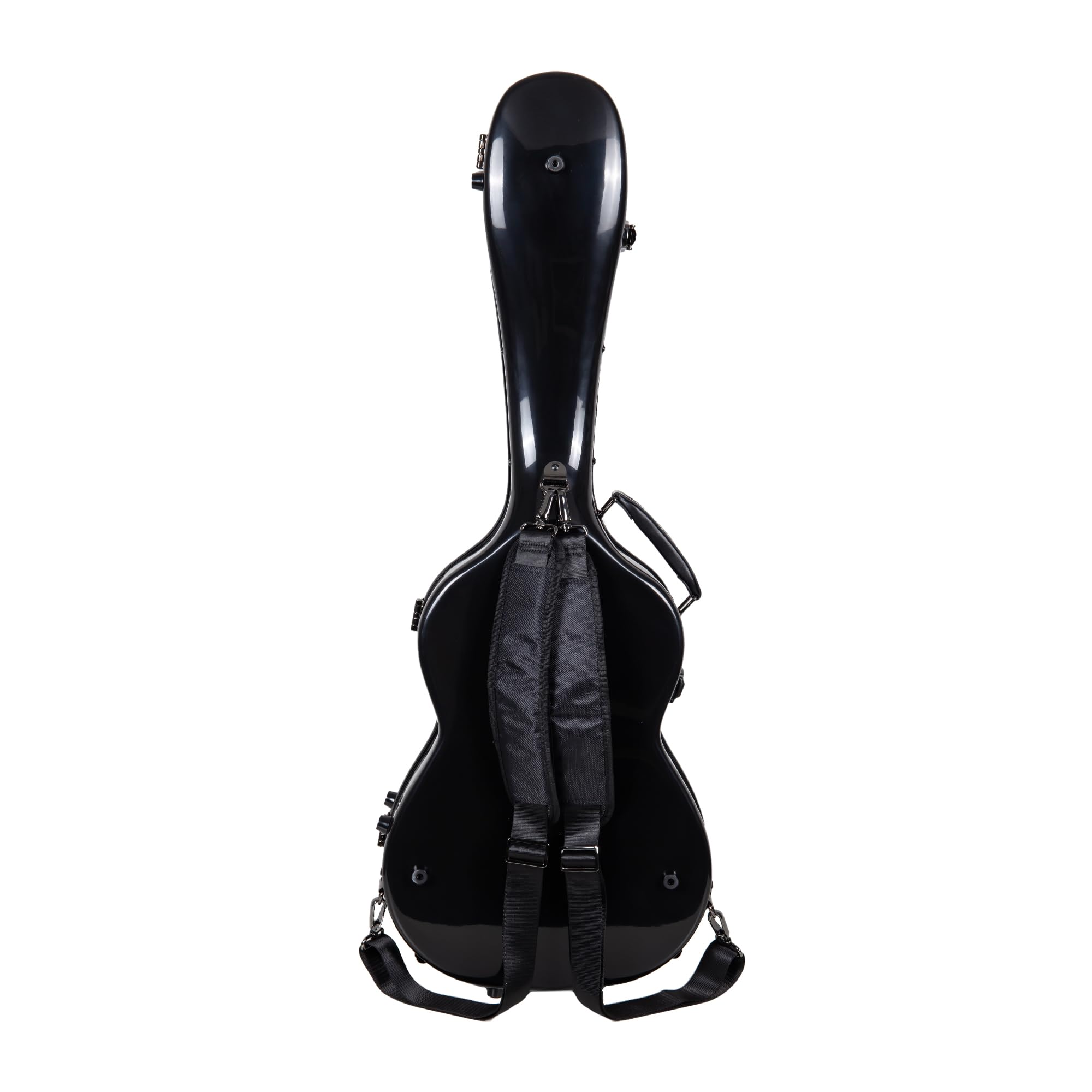 Crossrock Fiberglass Hardshell Backpack Style Black 3/4 Classical Guitar Case