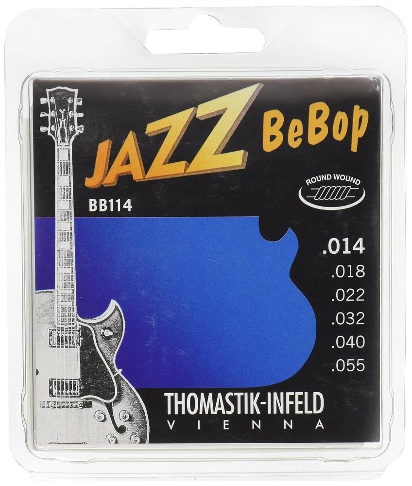 Dr Thomastik BB114 Jazz Guitar Strings: Jazz Bebop Series 6 String Set - Pure Nickel Round Wounds E, B, G, D, A, E Set