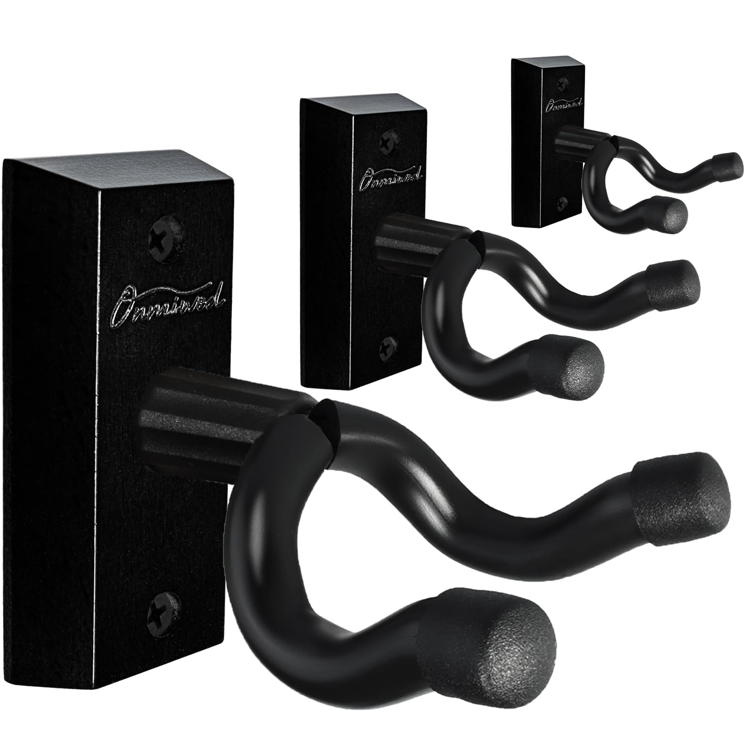 Onmiwod Guitar Wall Mount 3 Pack, Real Hardwood Guitar Hanger, U-Shaped Guitar Wall Hanger Mount, Guitar Holder Hook Stand Wall