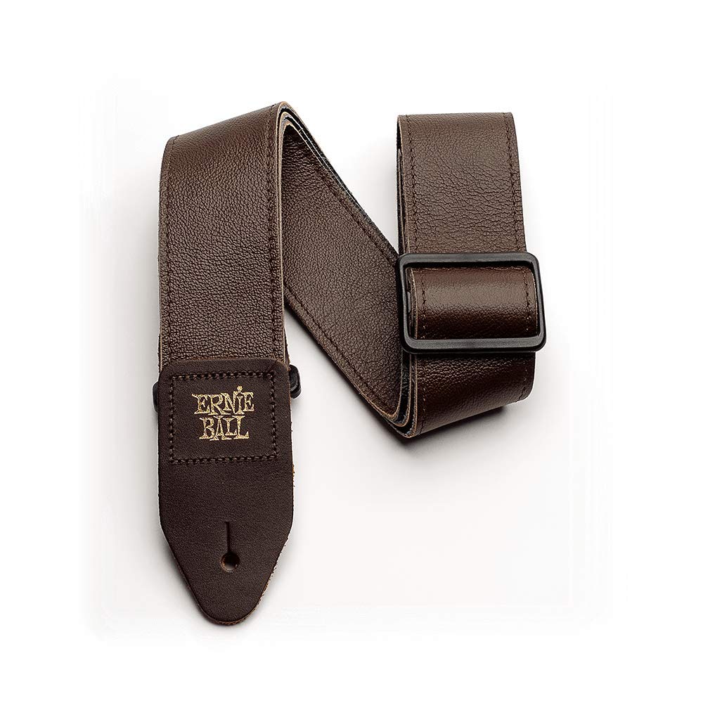 Ernie Ball Tri-Glide Italian Leather Guitar Strap, Brown (P04135)