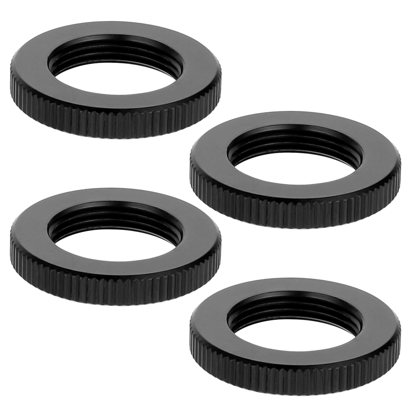 4 Pcs Knurled Lock Microphone Stand Nut 5/8''-27 Double Locking Nut For Microphone Screws Black Jam Nut For Microphone Photograp