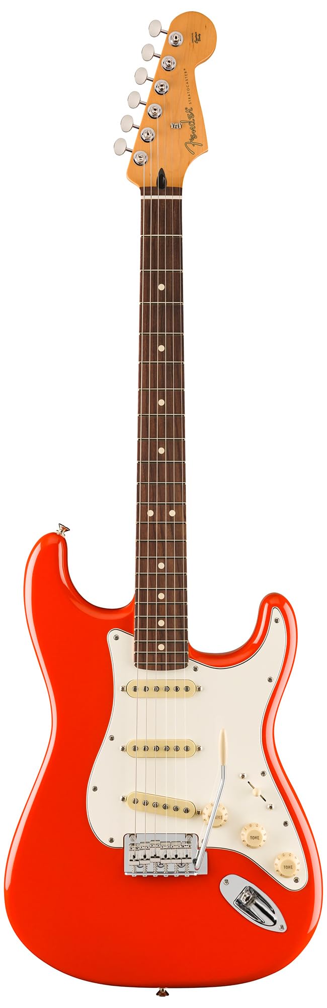 Fender Player II Stratocaster - Coral Red Bundle with Gig Bag, Strap, Cable, 3-Pack Picks and Guitar Cleaning Kit