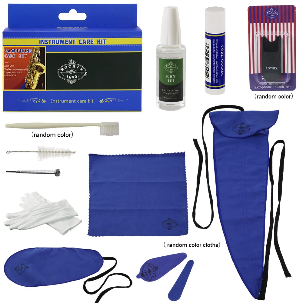Saxophone Sax Cleaner Care Cleaning Kit,Maintenance Kit,Key Oil,Cork Grease,Swab,Cleaning Cloth,Thumb Rest,Mouthpiece Brush And